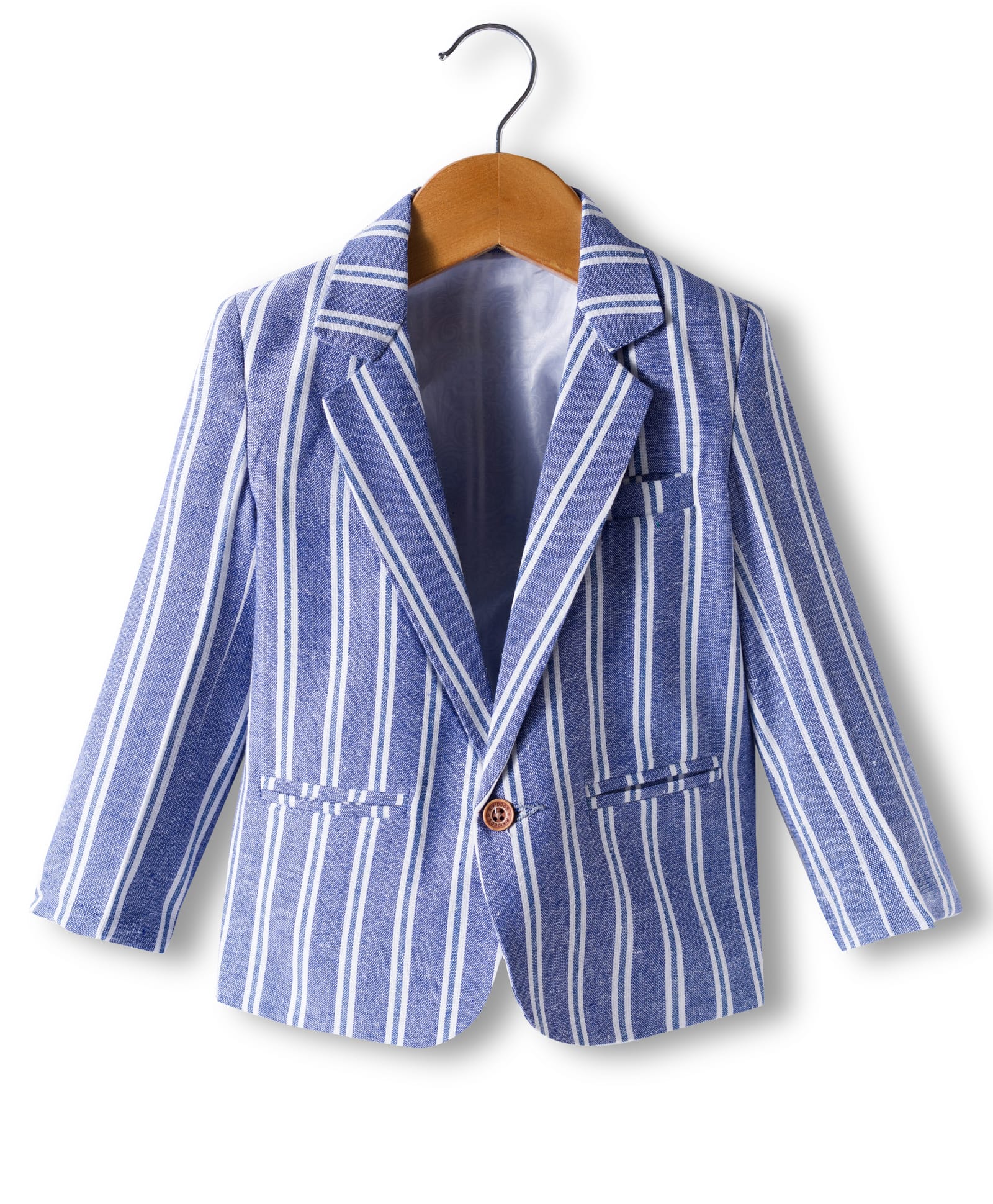 Rikidoos Full Sleeves Striped Blazer - Blue-picture-18
