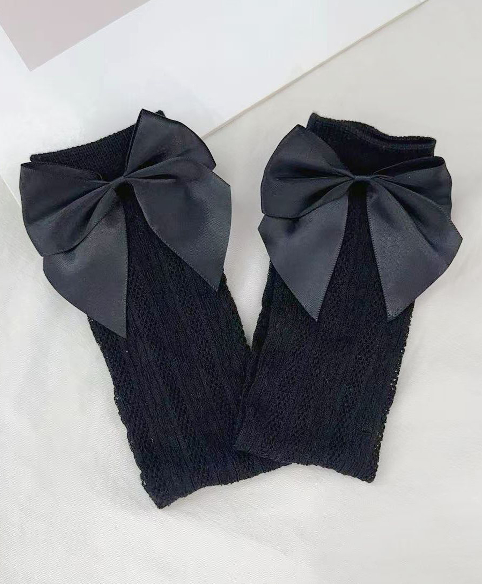 Kidofash Pack Of 4 Bow Applique Detailed & Self Designed Socks - Black-picture-47
