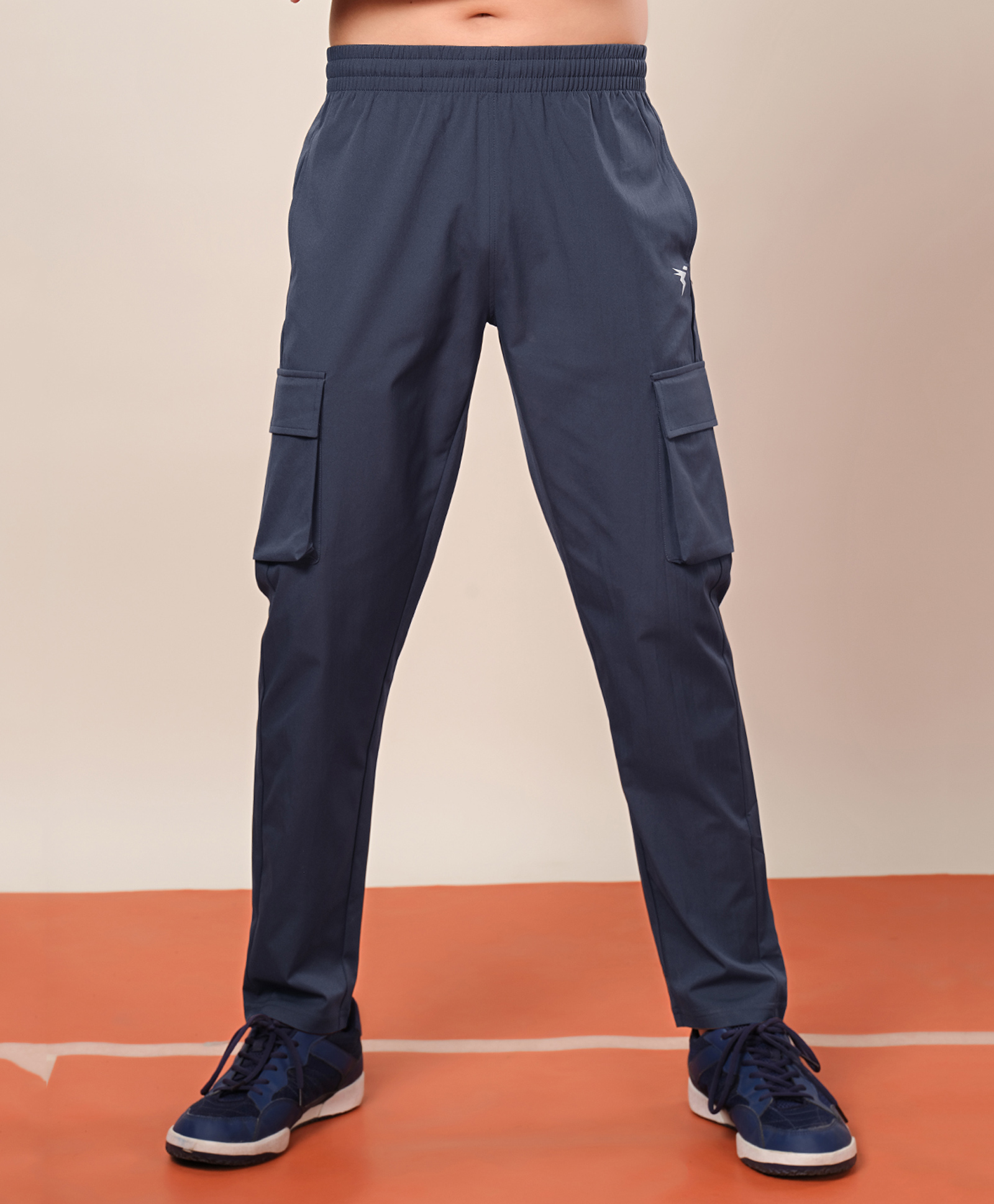 Technosport Knit Breathable & Moisture Wicking Solid Sports Cargo Track Pants - Grey-picture-33