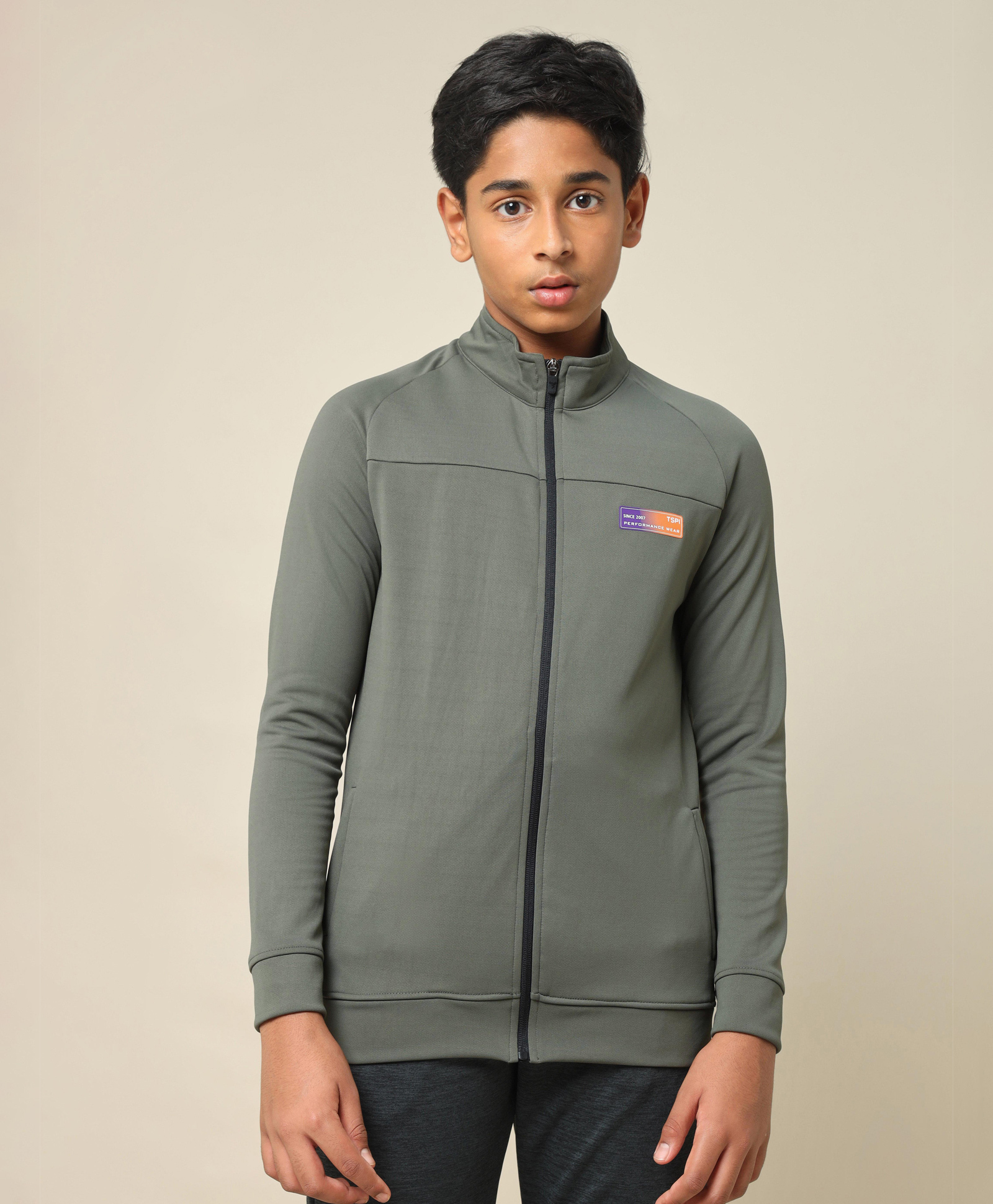 Technosport Knit Full Sleeves Solid Sun Protection & Breathable Windcheater Sports Jacket - Olive Green-picture-31