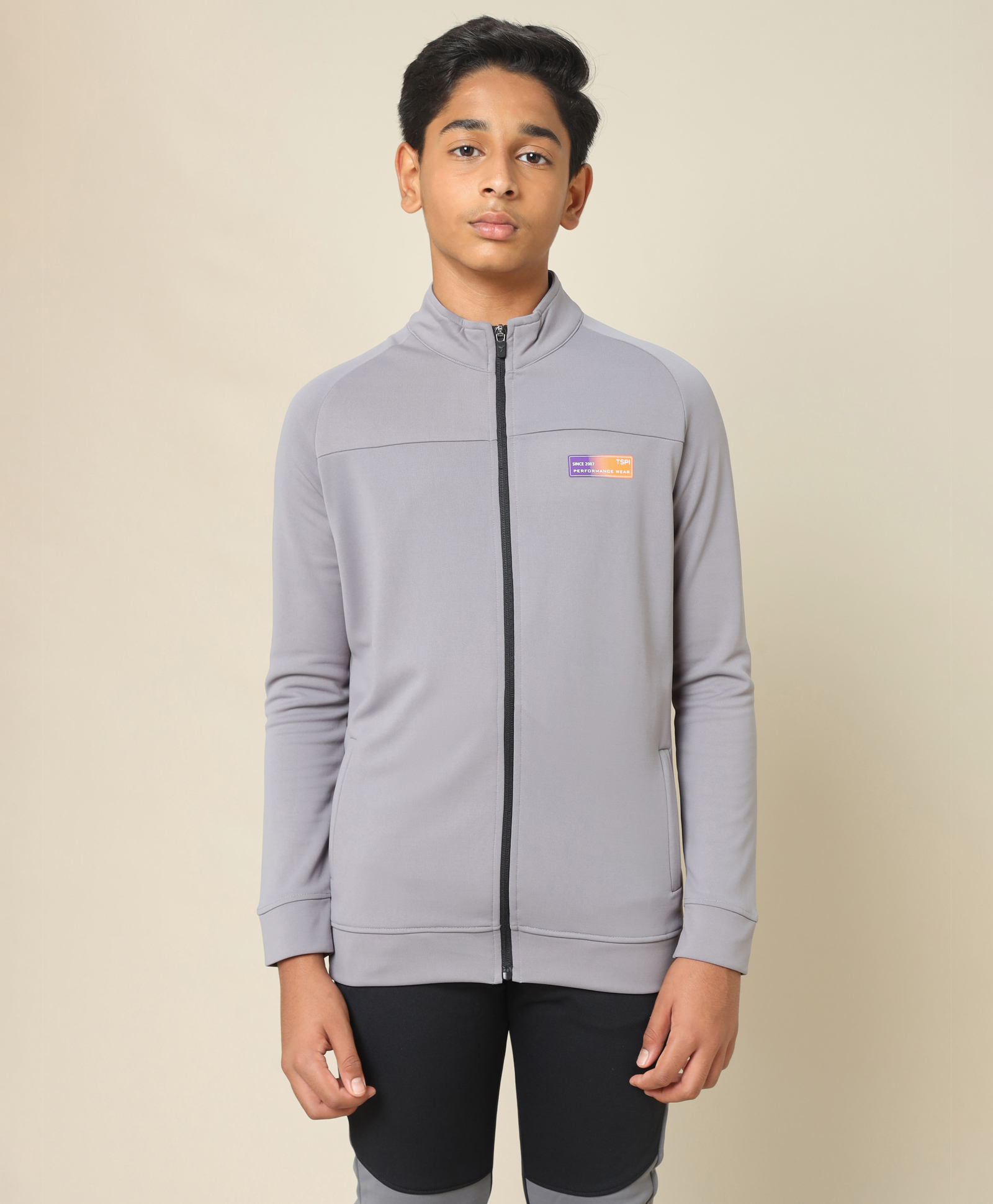 Technosport Knit Full Sleeves Solid Sun Protection & Breathable Windcheater Sports Jacket - Grey-picture-26