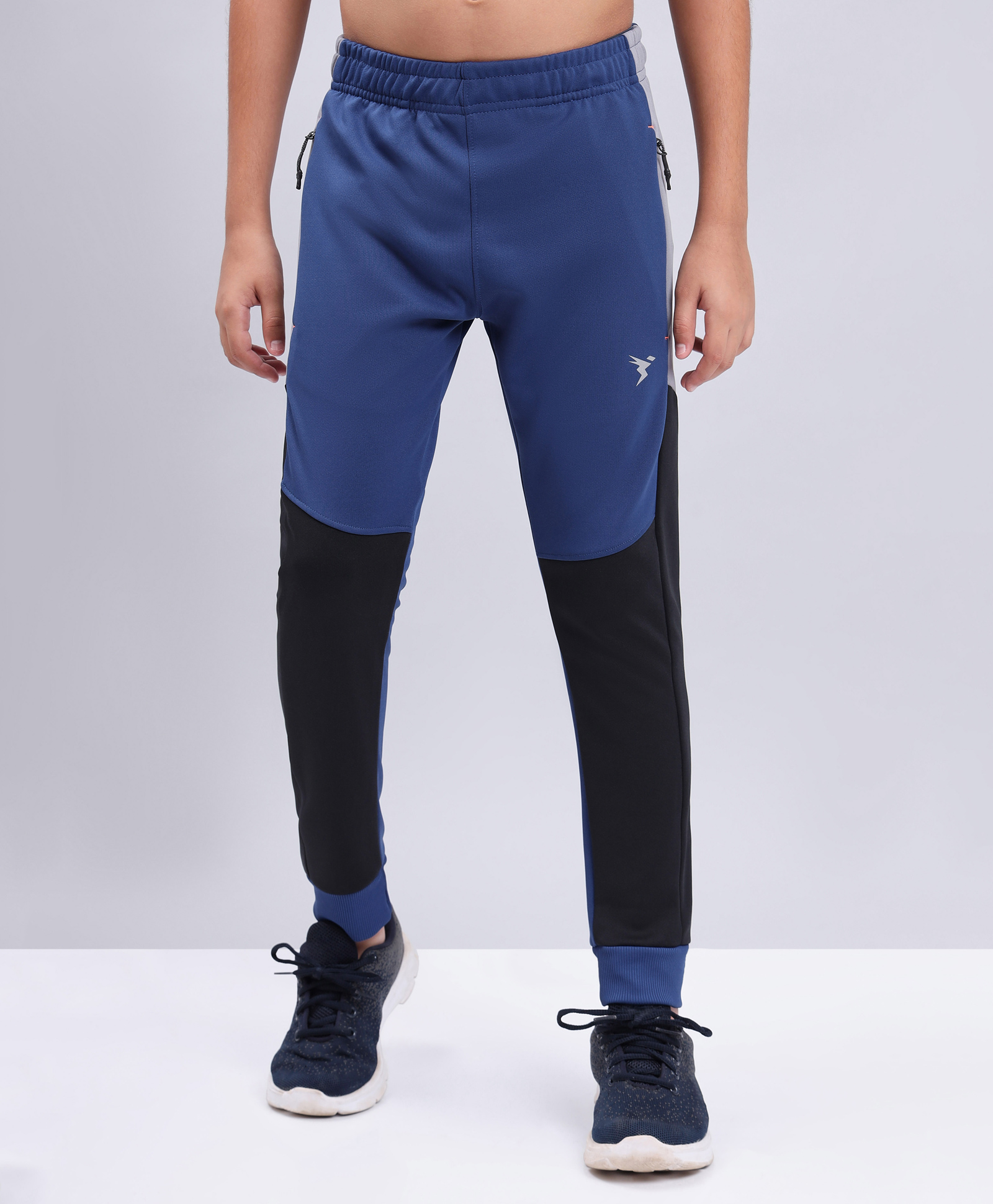 Technosport Knit Breathable & Dry Fit Colour Blocked Sports Joggers - Blue-picture-22