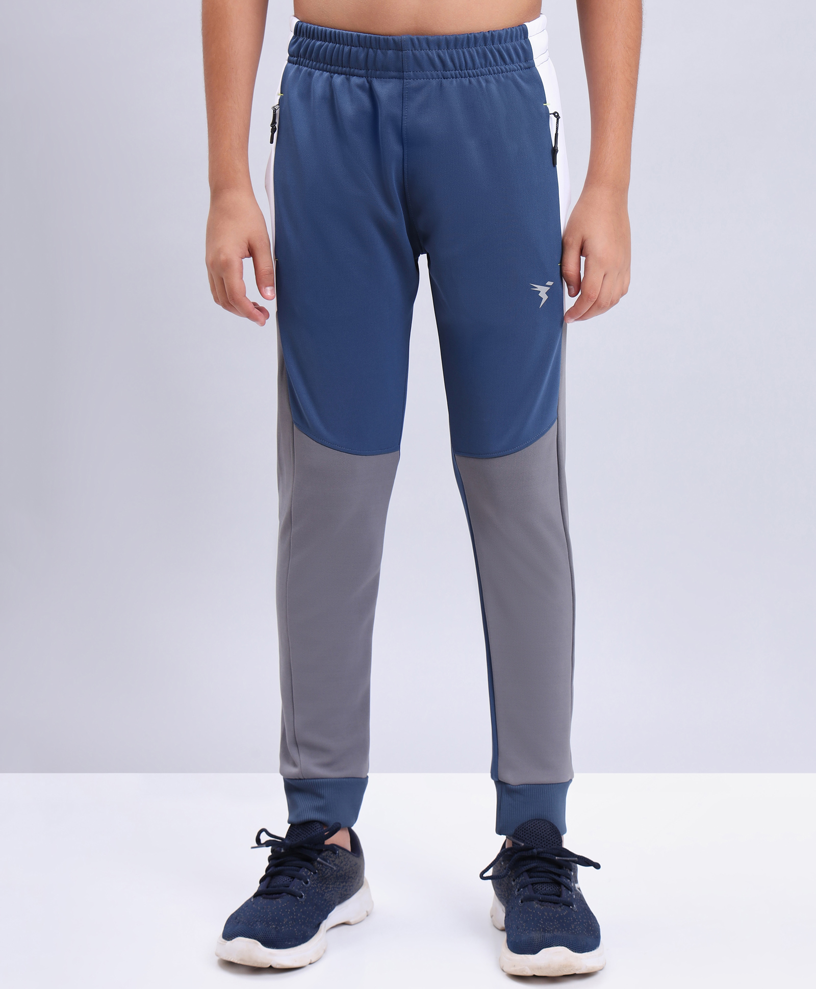 Technosport Knit Breathable & Dry Fit Colour Blocked Sports Joggers - Light Blue-image-0