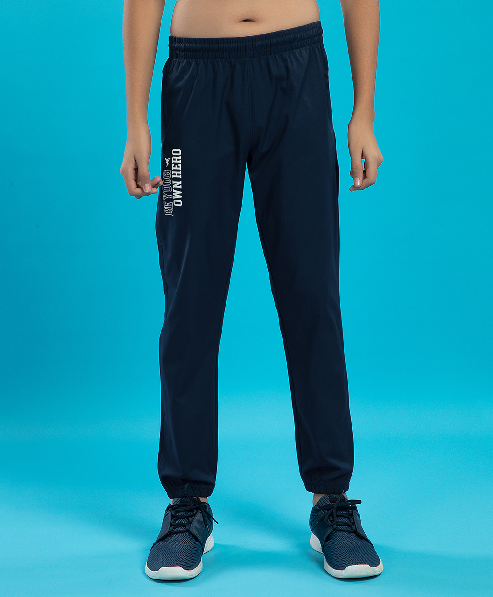Technosport Woven Be Your Own Hero Text Printed Breathable & Dry Fit Sports Joggers - Navy Blue-picture-24