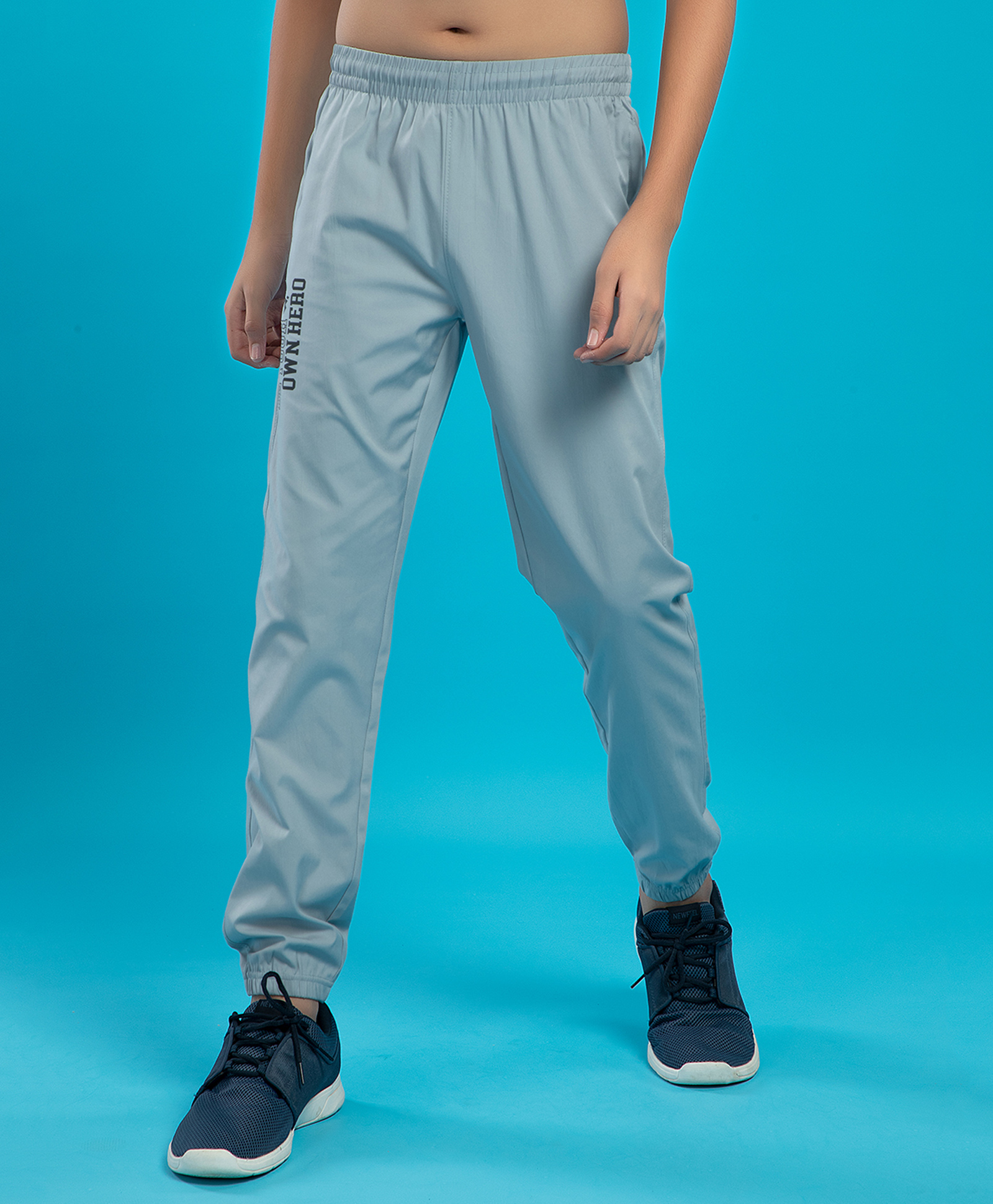 Technosport Woven Be Your Own Hero Text Printed Breathable & Dry Fit Sports Joggers - Blue-picture-14