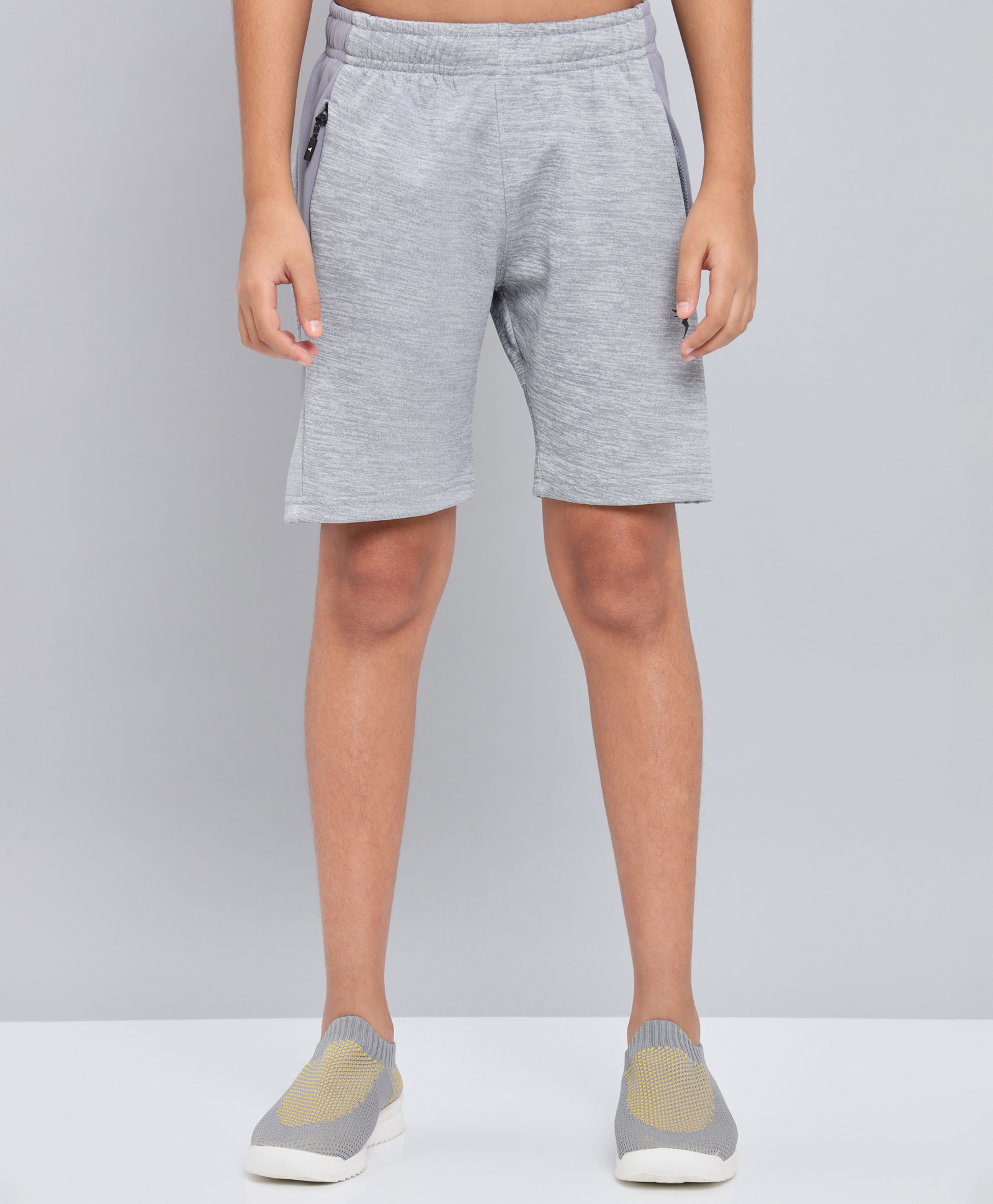 Technosport Knit Colour Blocked Dry Fit & Breathable Sports Shorts - Light Grey-picture-21