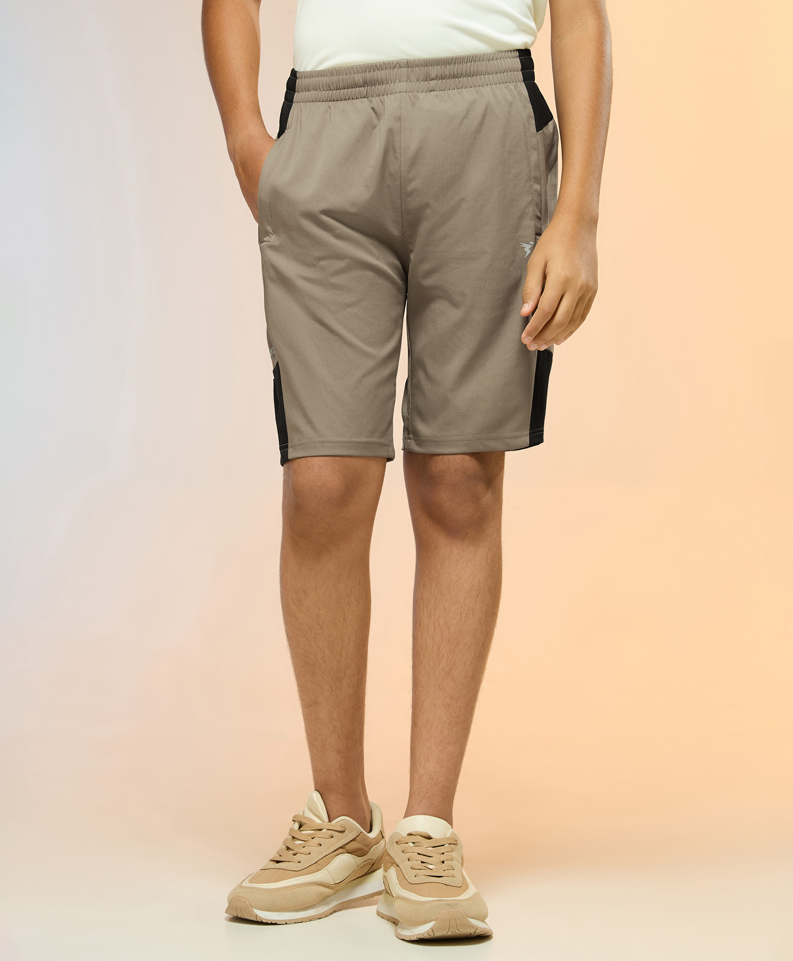 Technosport Knit Colour Blocked Dry Fit & Breathable Sports Shorts - Brown-picture-12