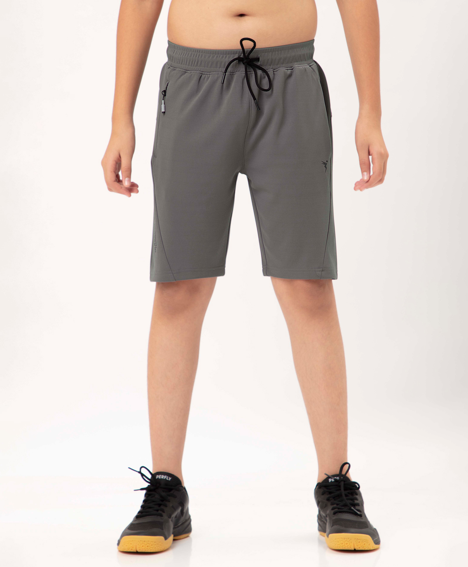 Technosport Knit Solid Dry Fit & Breathable Sports Shorts With Techno Guard - Iron Grey-picture-16