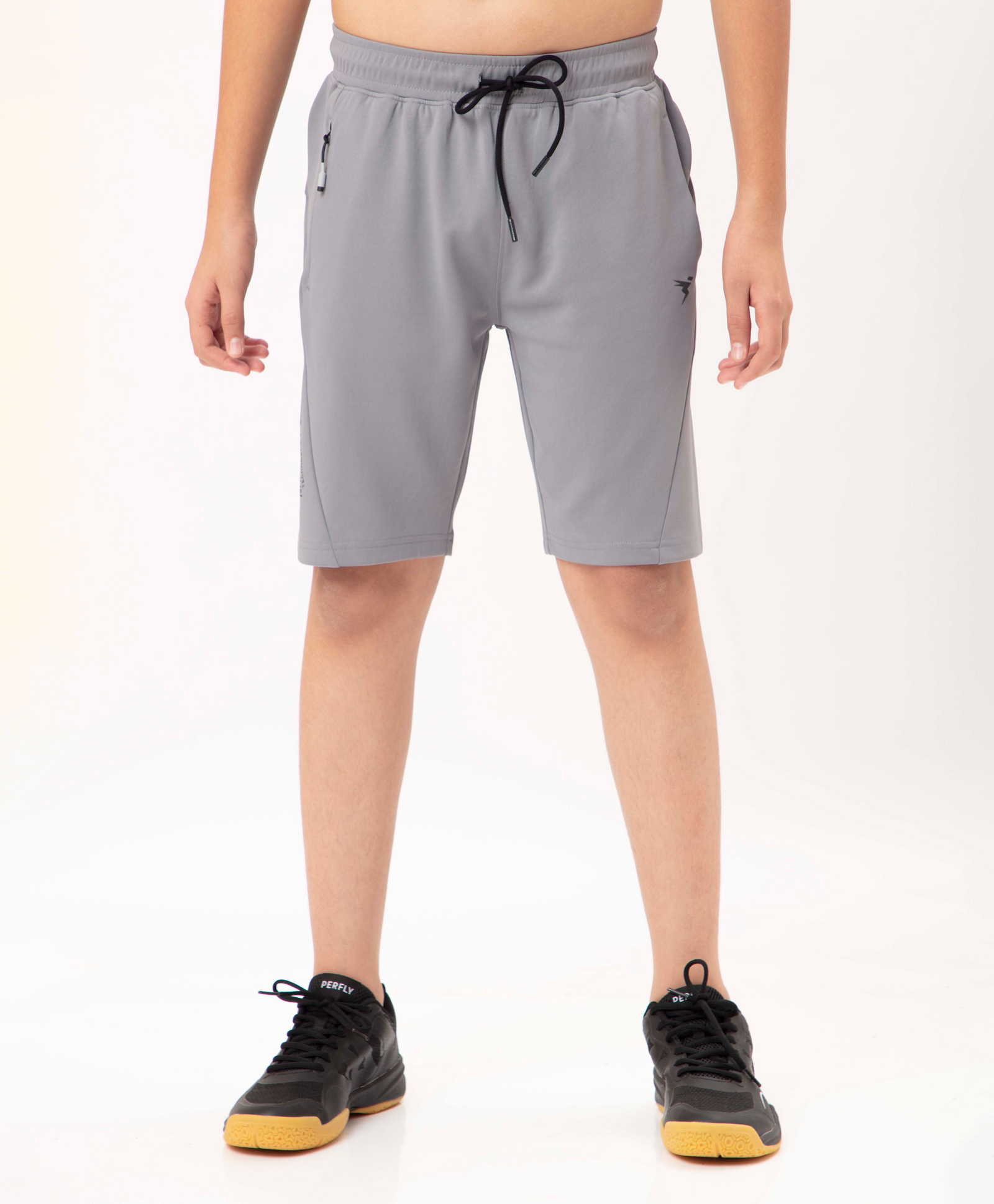 Technosport Knit Solid Dry Fit & Breathable Sports Shorts With Techno Guard - Grey-picture-18