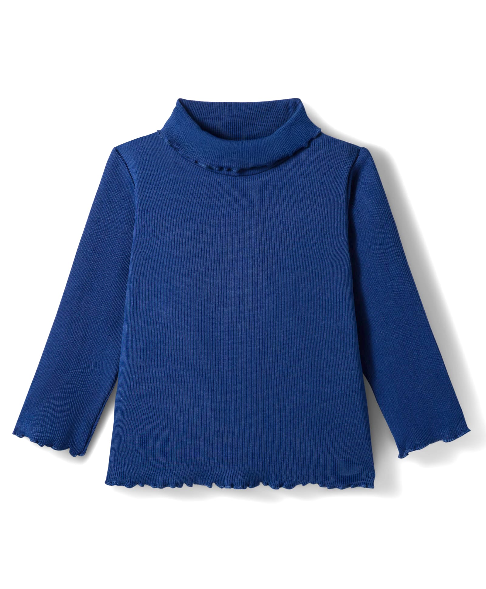 Babyhug Cotton Knit Full Sleeves Solid Color Turtle Neck Winter T-Shirt - Navy Blue-image-6