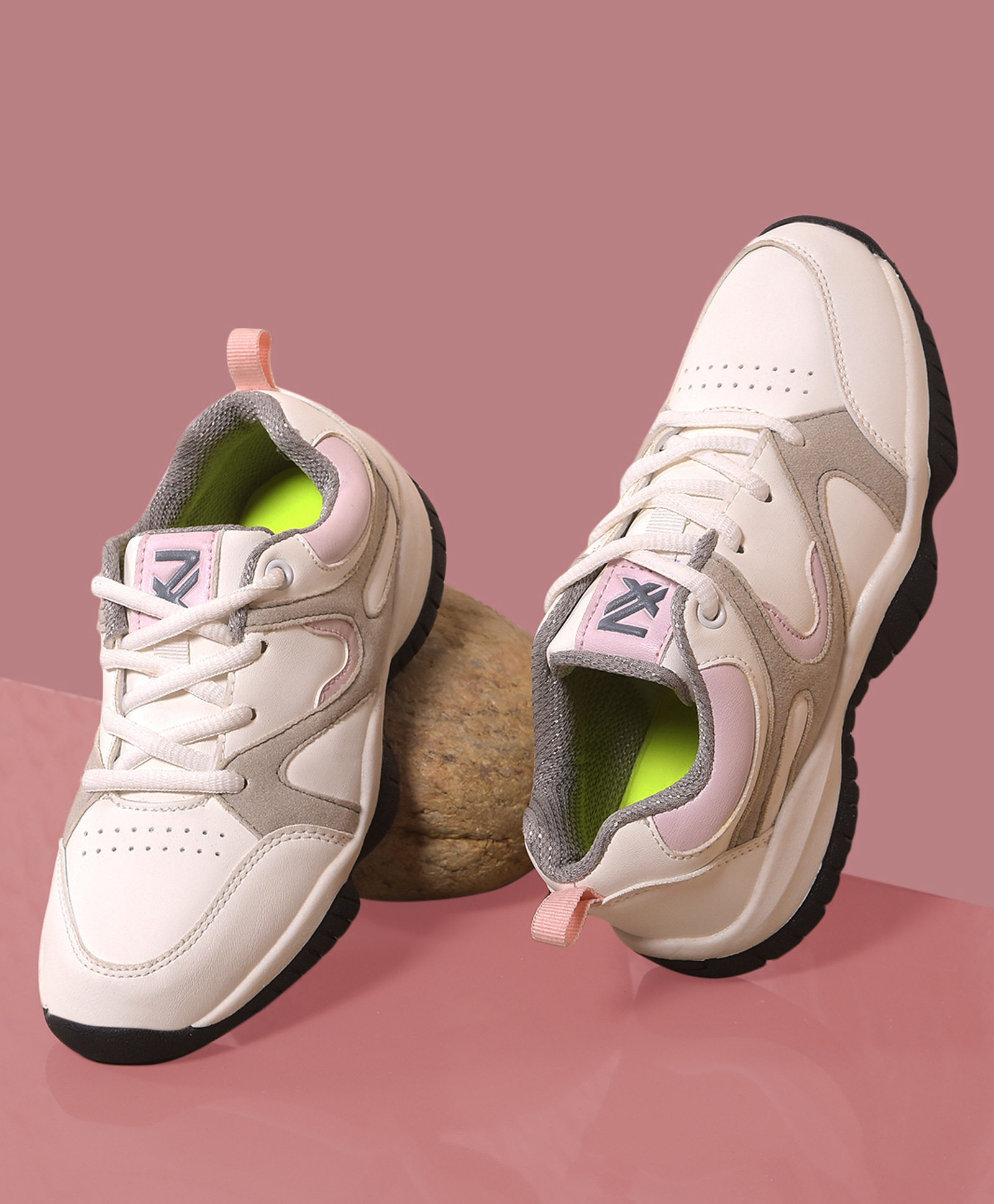 LIBERTY Colour Blocked Detailed Lace Up Sports Shoes - Light Grey-picture-10