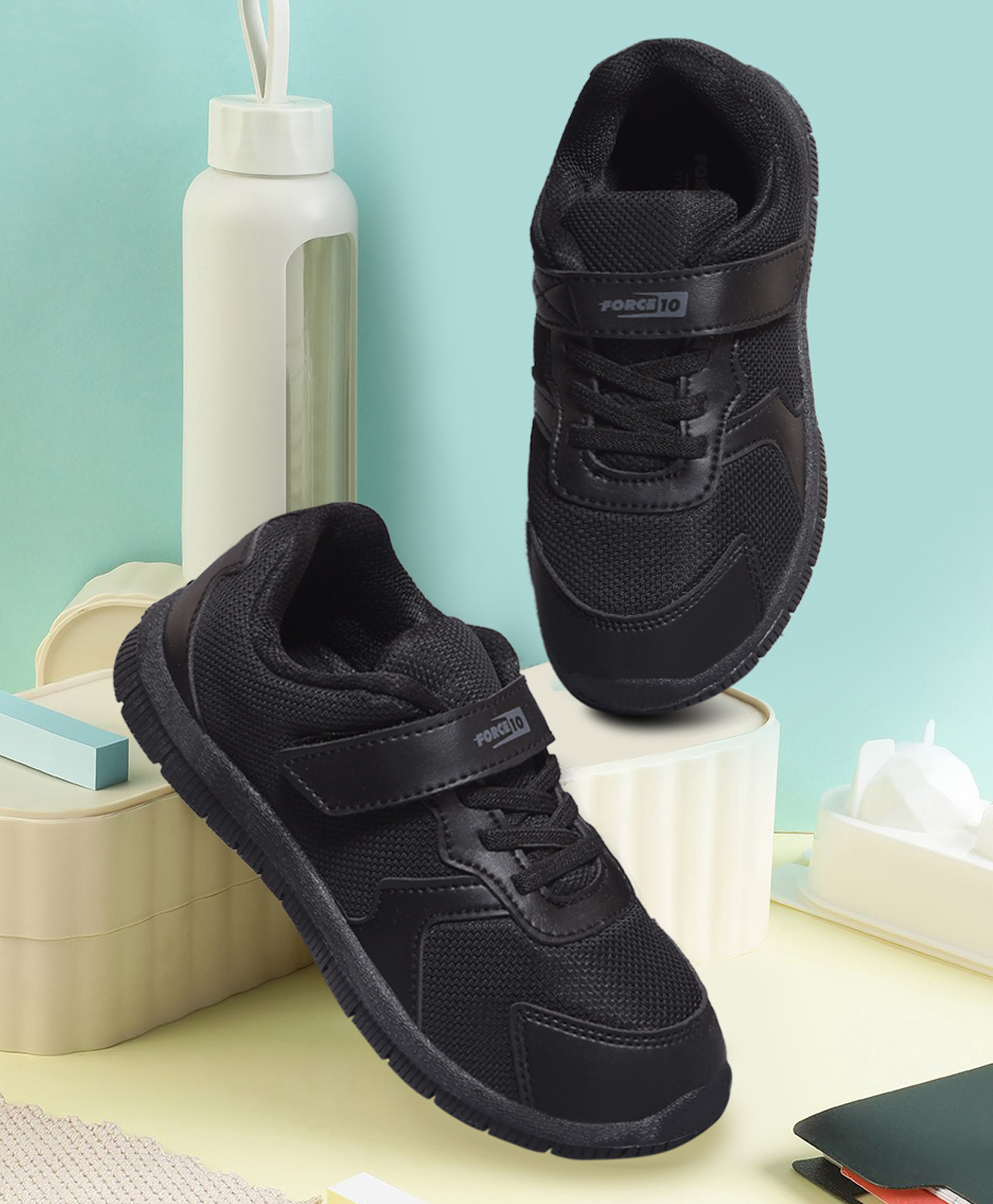 LIBERTY Mesh Detailed Velcro Closure School Shoes - Black