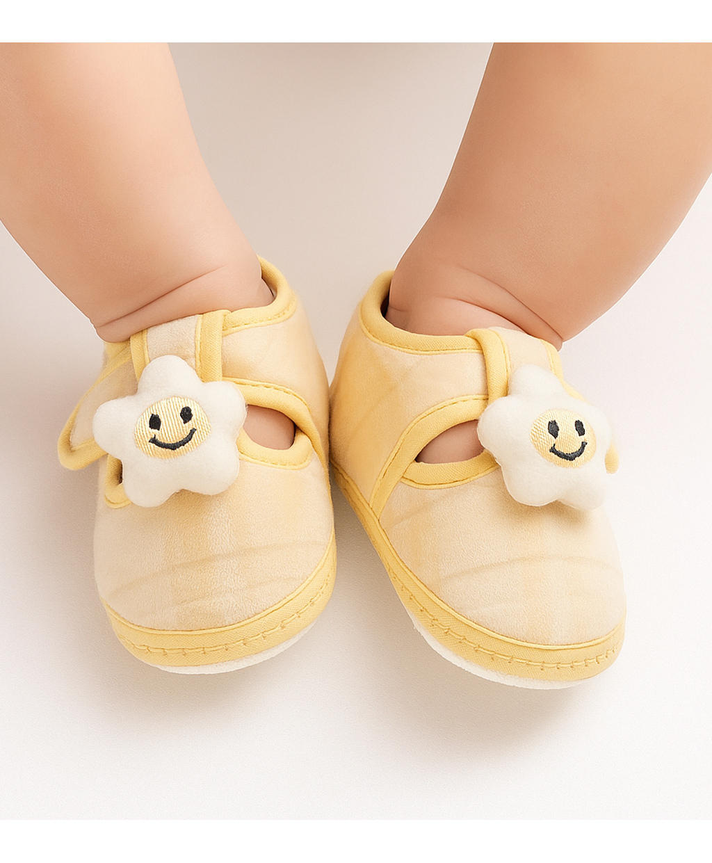 Neska Moda Striped & Star Applique Detailed Booties - Cream-image-38
