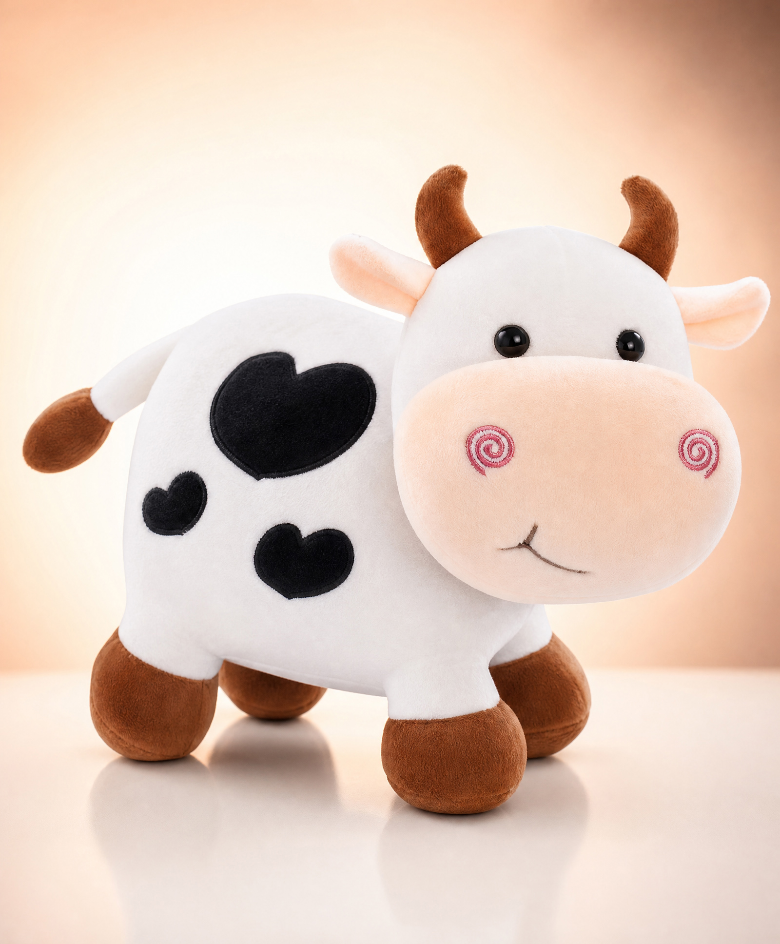 Babyhug Plush Cow Soft Toy - 30 cm| Toddler Gifting for Boys & Girls| Stuffed Animal| Baby Safe| Cuddle & Travel Partner| Super Soft Fabric