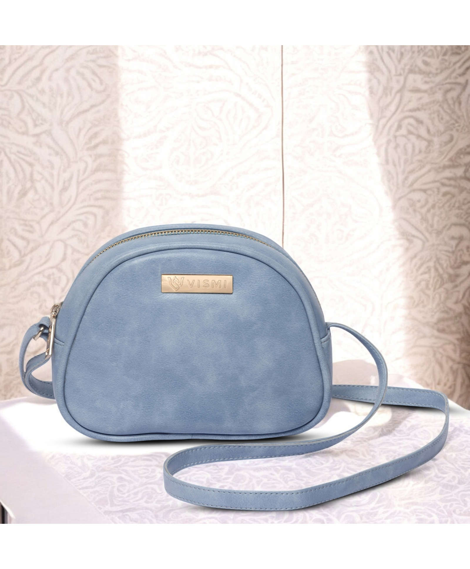 VISMIINTREND Women Crossbody BWag Stylish Travel Mini Sling Bag with Adjustable Strap Premium Quality Pu Leather Girls Shoulder Bag - Light Blue-picture-15