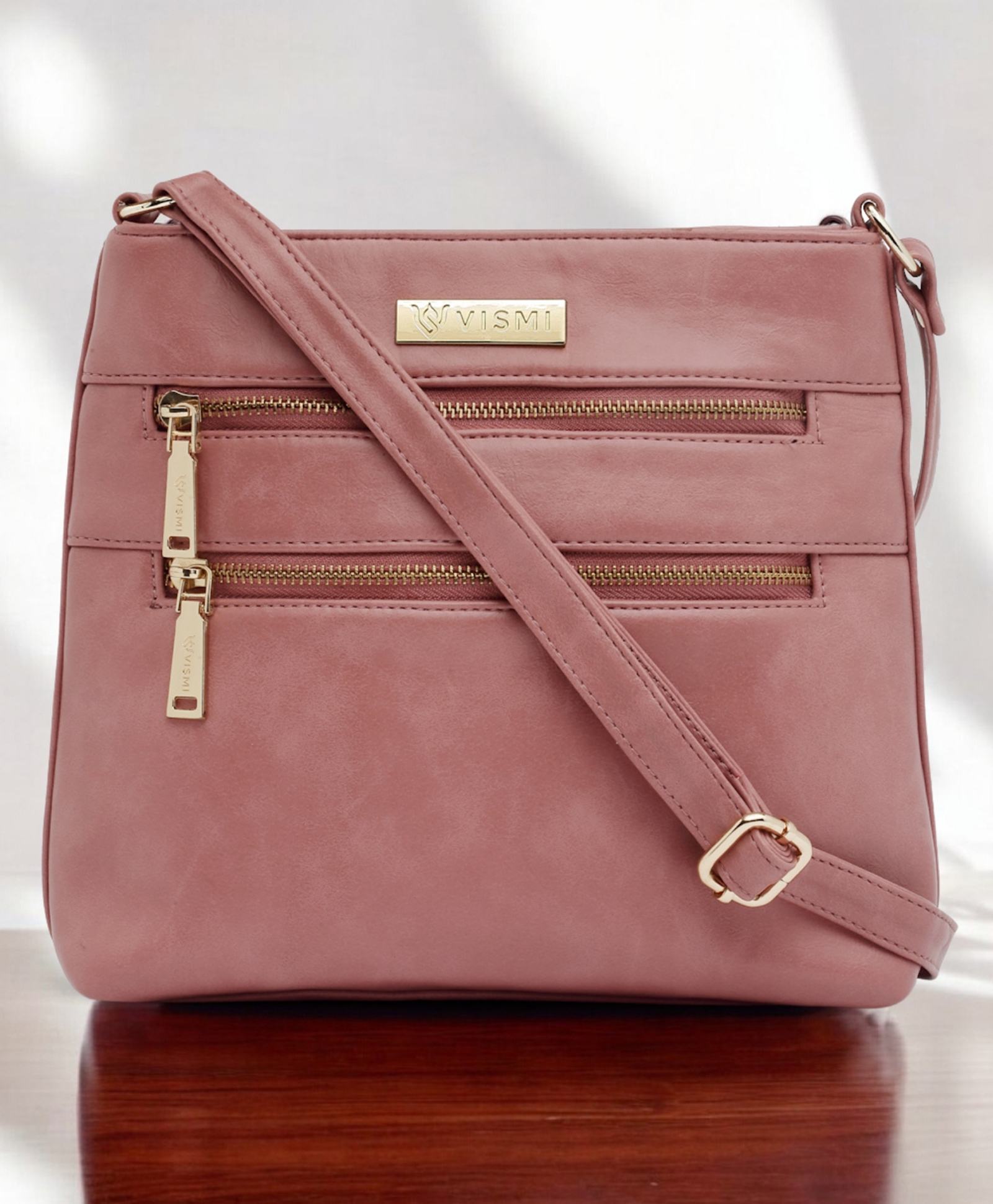 VISMIINTREND Pu Leather Sling Crossbody Bag for Women Girls Stylish Travel Handbag with Adjustable Strap Birthday Gift for Wife, Mother, Girls - Blush Pink-image-19
