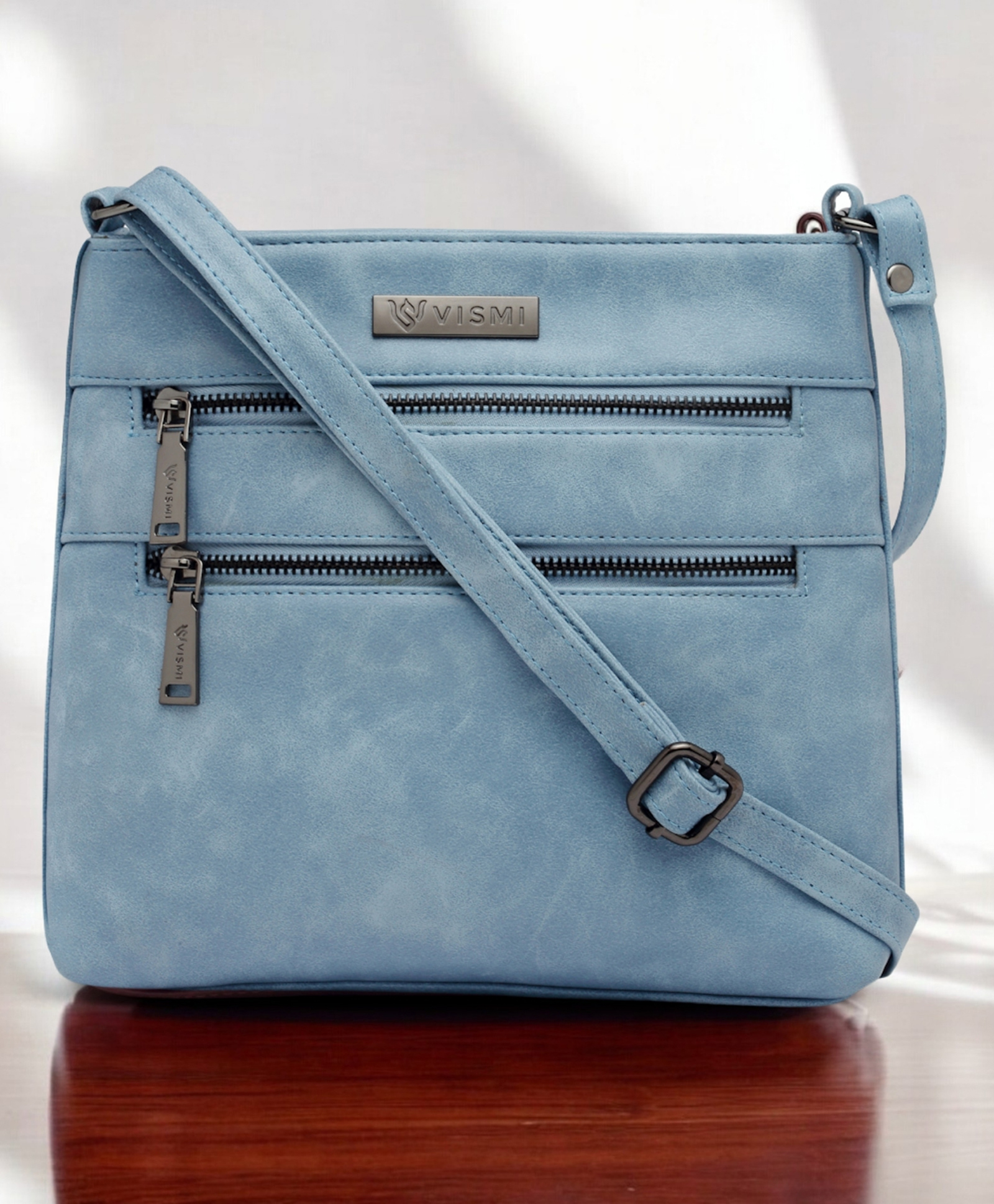 VISMIINTREND Pu Leather Sling Crossbody Bag for Women Girls Stylish Travel Handbag with Adjustable Strap Birthday Gift for Wife, Mother, Girls - Sky Blue-picture-26