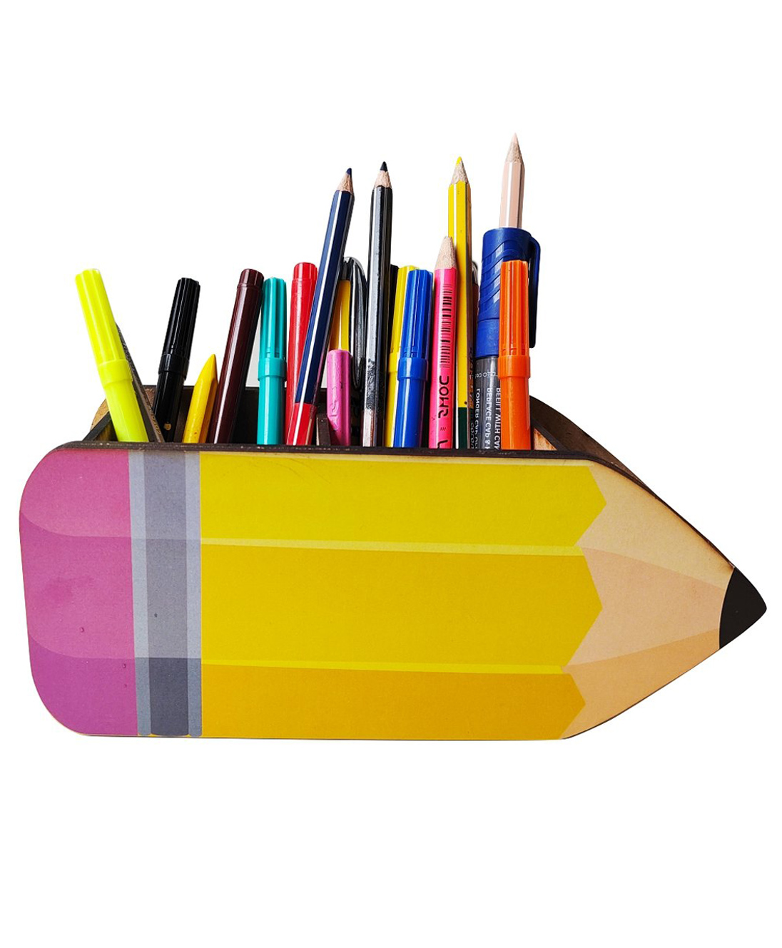 WISSEN Wooden Kids Pencil Shape Pen Stand-picture-31