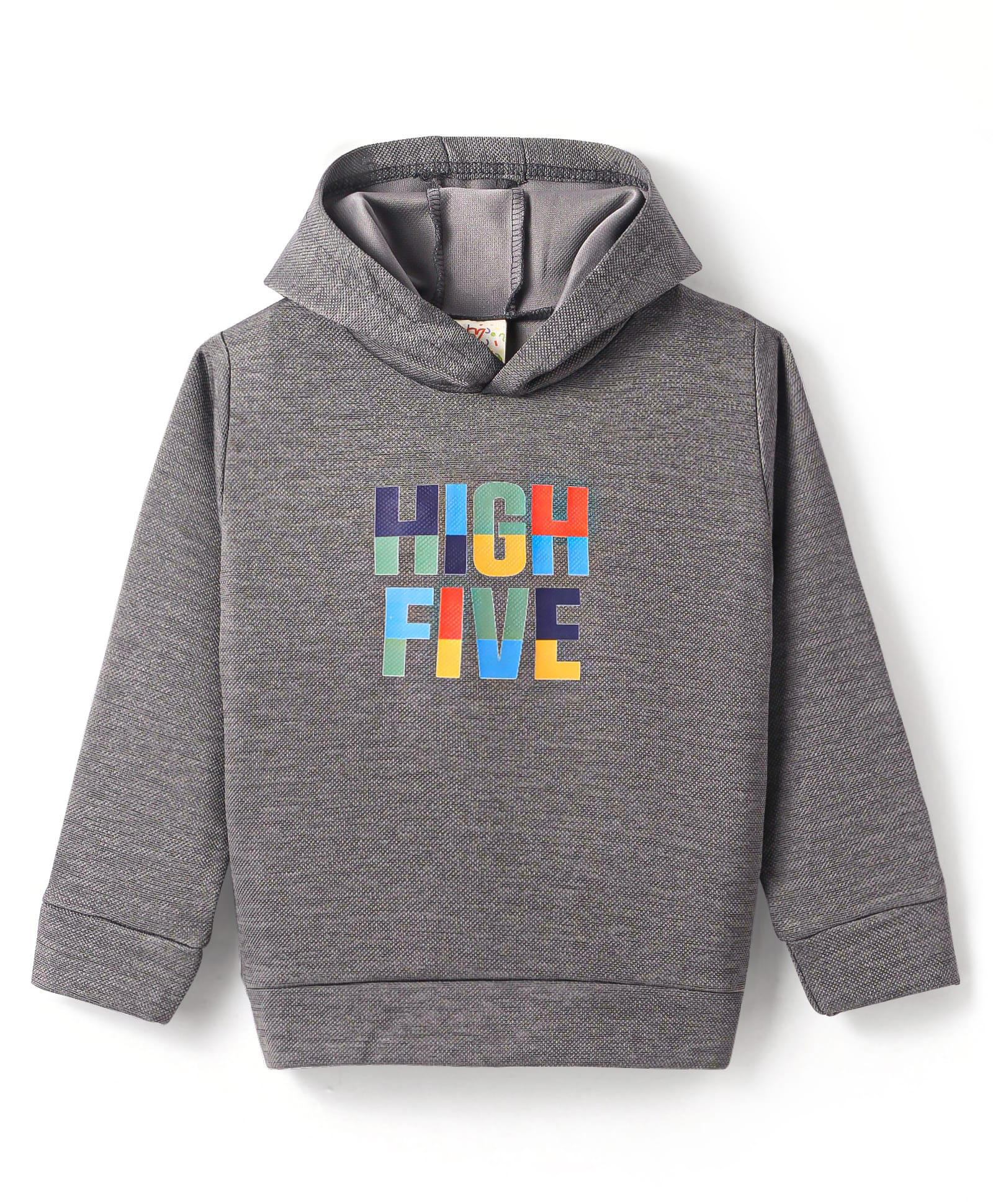 Rikidoos Full Sleeve Sweatshirt With Hooded Cap - Grey - 5 - Embosis Hosiery - (5 to 6 Years)-picture-17
