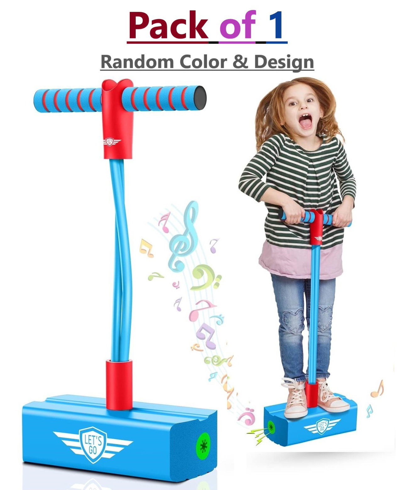 ADKD Kids Pogo Jumper Fun Stick Bouncing Toy (Color May Vary)