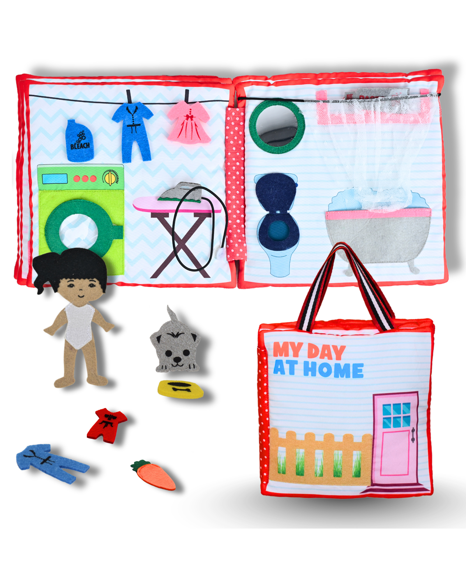 Quiet Book | My First Doll House | Ideal Toy for Girls Aged 2 to 4 years | Engaging Toddler Activity | Pretend Play | Busy Book for Toddlers -English-image-18