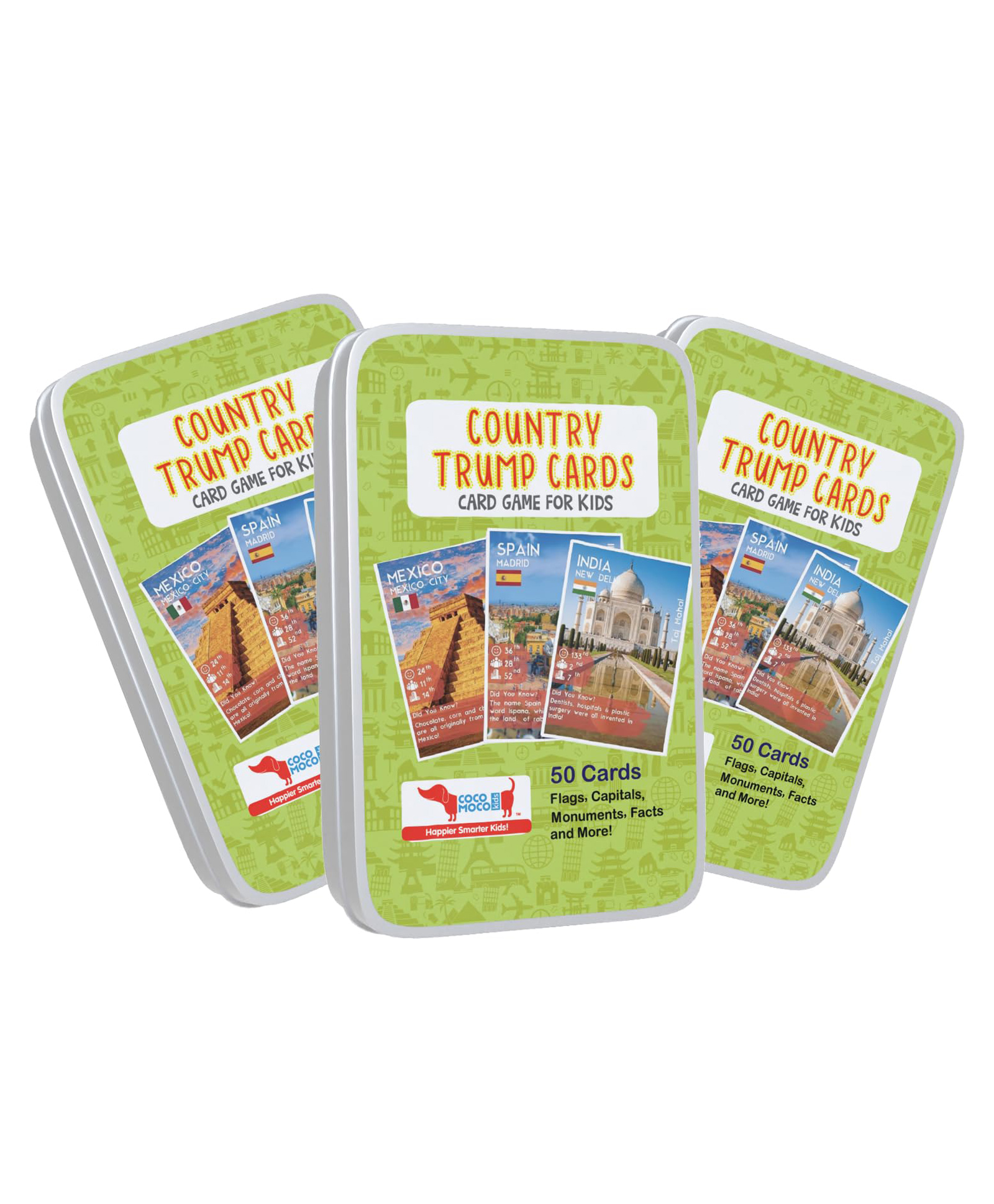 CocoMoco Kids Return Gift Combo for Kids Birthday Party - Set of 3 Pieces of Country Trump Cards Game Geography Toy, STEM Educational Toy for Ages 5-8, 9-14 Year Old Boys and Girls-image-10