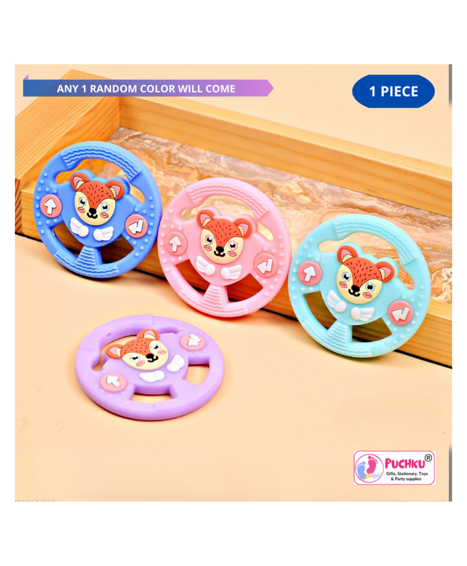 Puchku Baby Round Silicon BPA Free Teether (Pack of 1 , Random Color)-picture-17