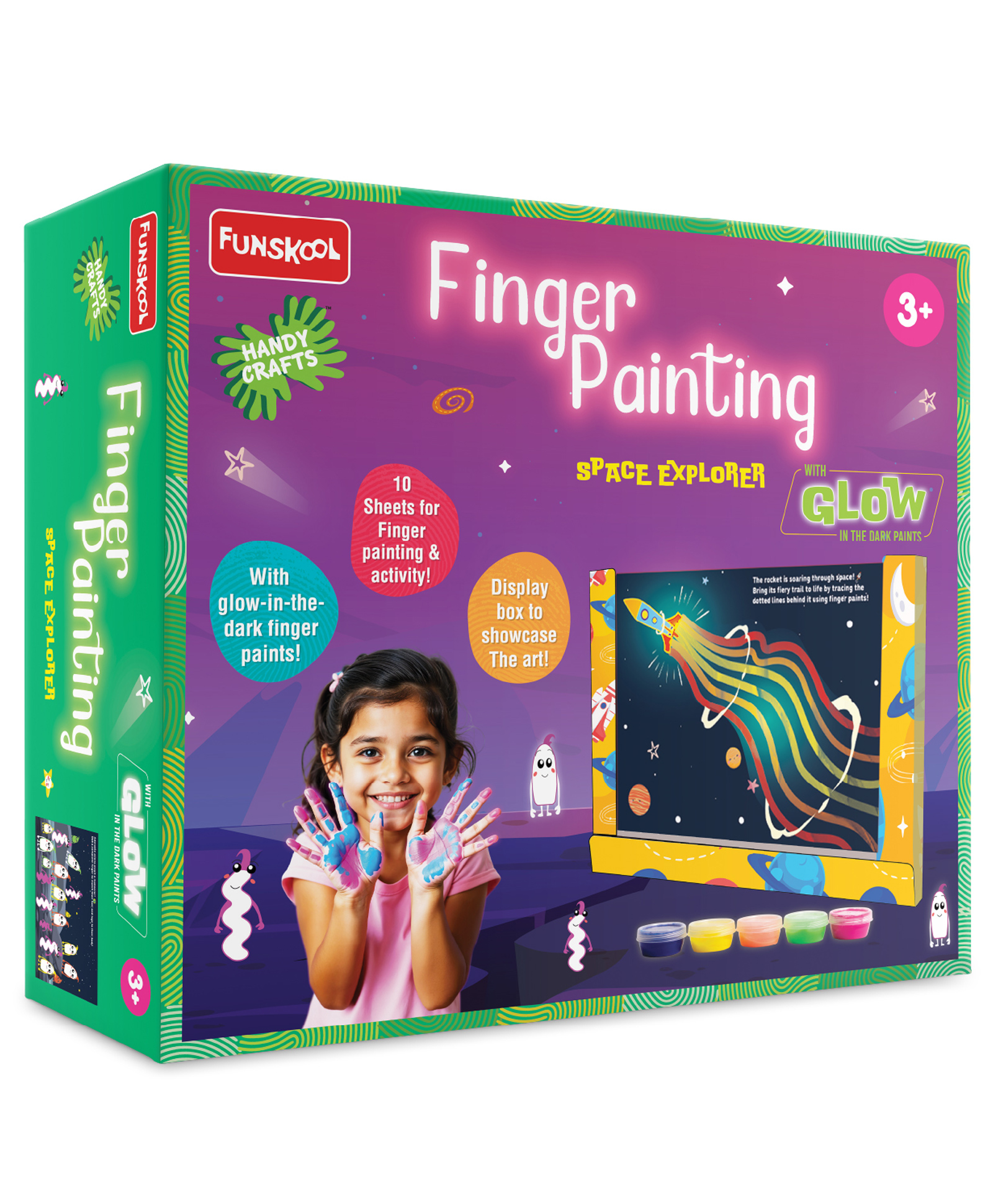 Funskool Finger Painting Glow in the Dark Space Explorer DIY Kit - Multicolor-image-12