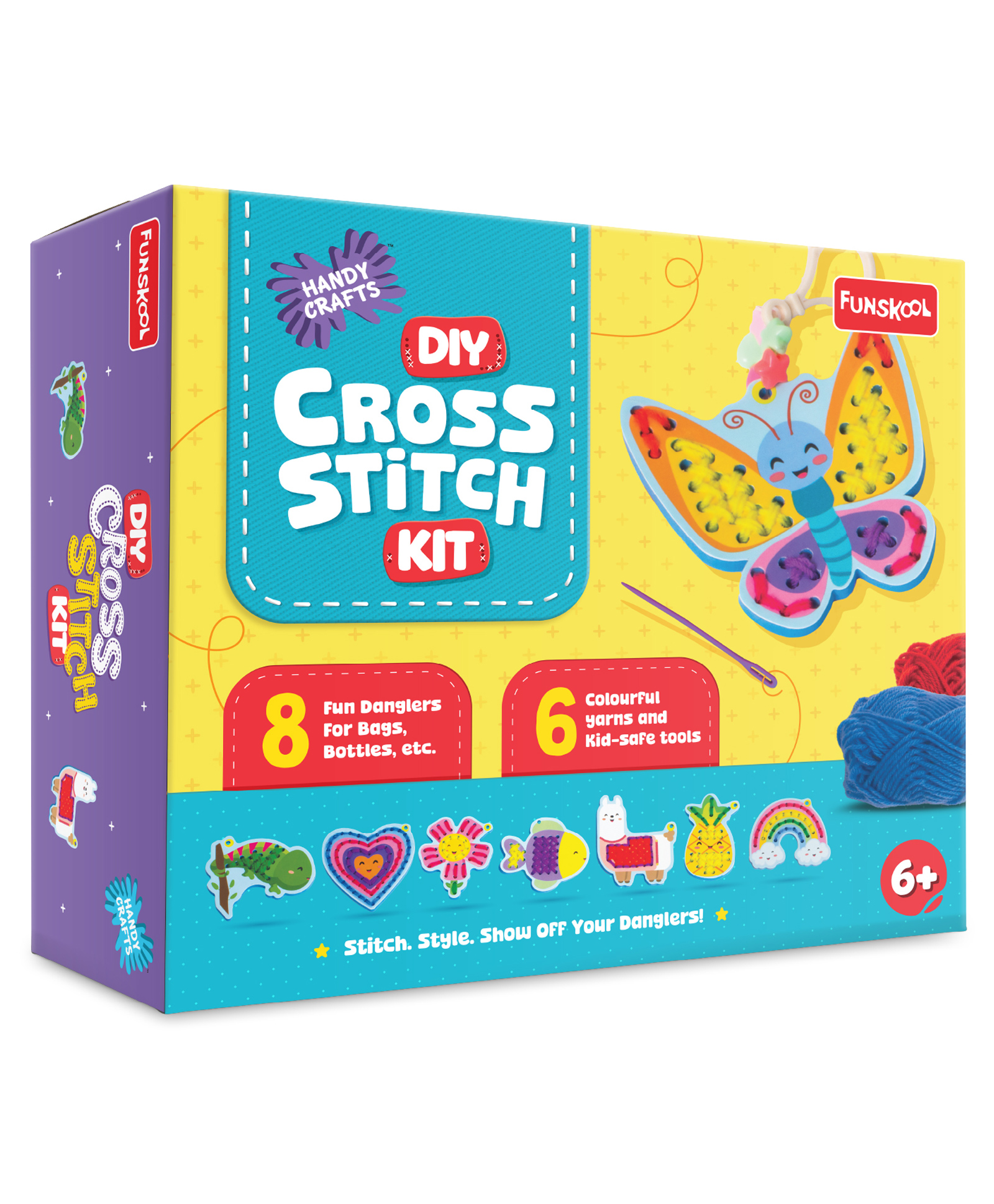 Funskool DIY Cross Stitch Kit | Make Cute Danglers for Bags & Bottles | Art and Craft kit Set for Kids | Fun & Engaging Activity for Children's - Multicolour-picture-15