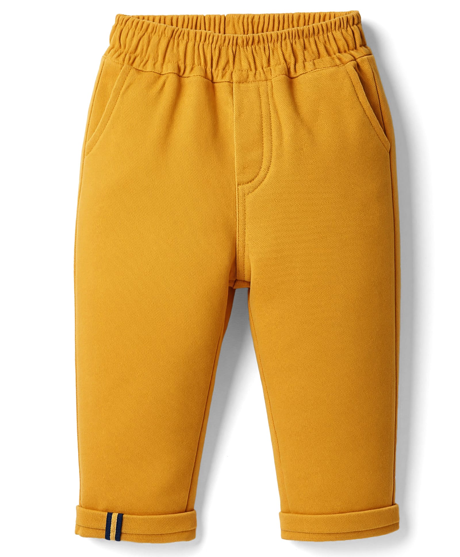 Ollypop Textile Knit Full Length Solid Color Trouser - Yellow-picture-17