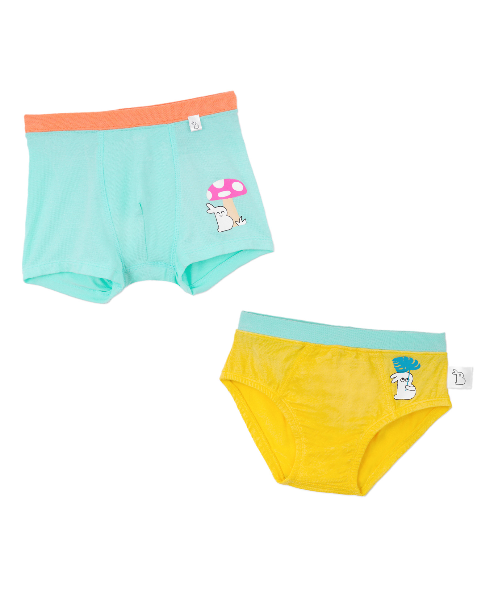 SuperBottoms Bamboo Knit Bunnies Printed Supersoft Brief & Trunk Set - Multi Colour-image-45