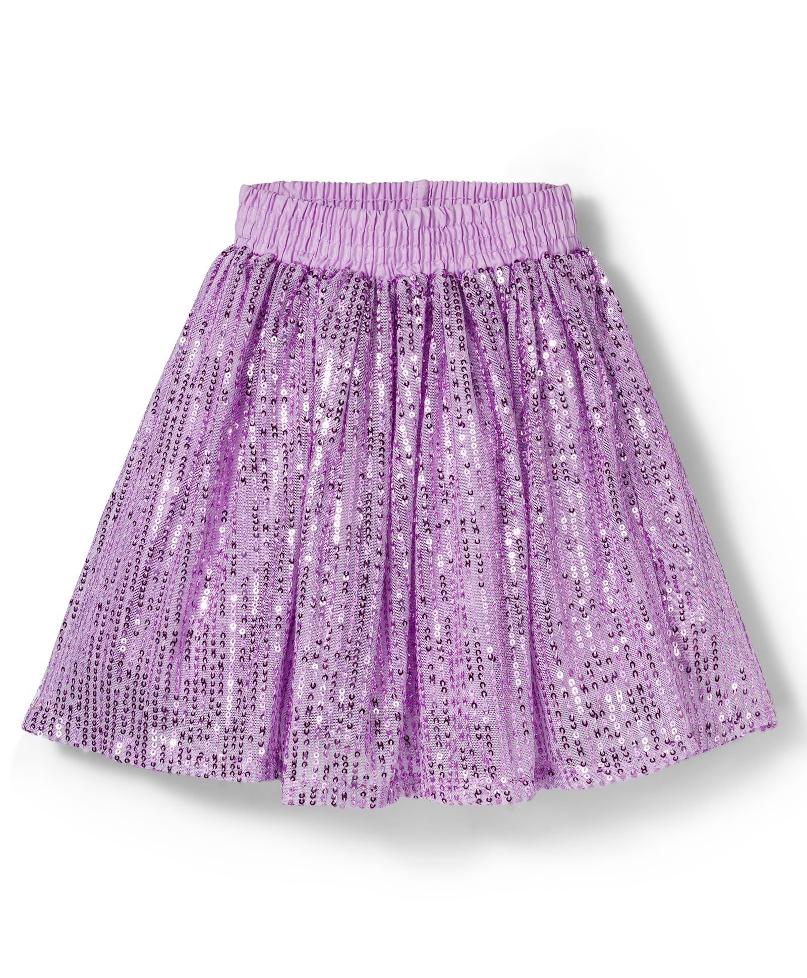 kookie kids india Kookie Kids Woven Above Knee Length Flared Sequined Skirt with Elasticated Band & Inner Lining - Lavender-picture-18
