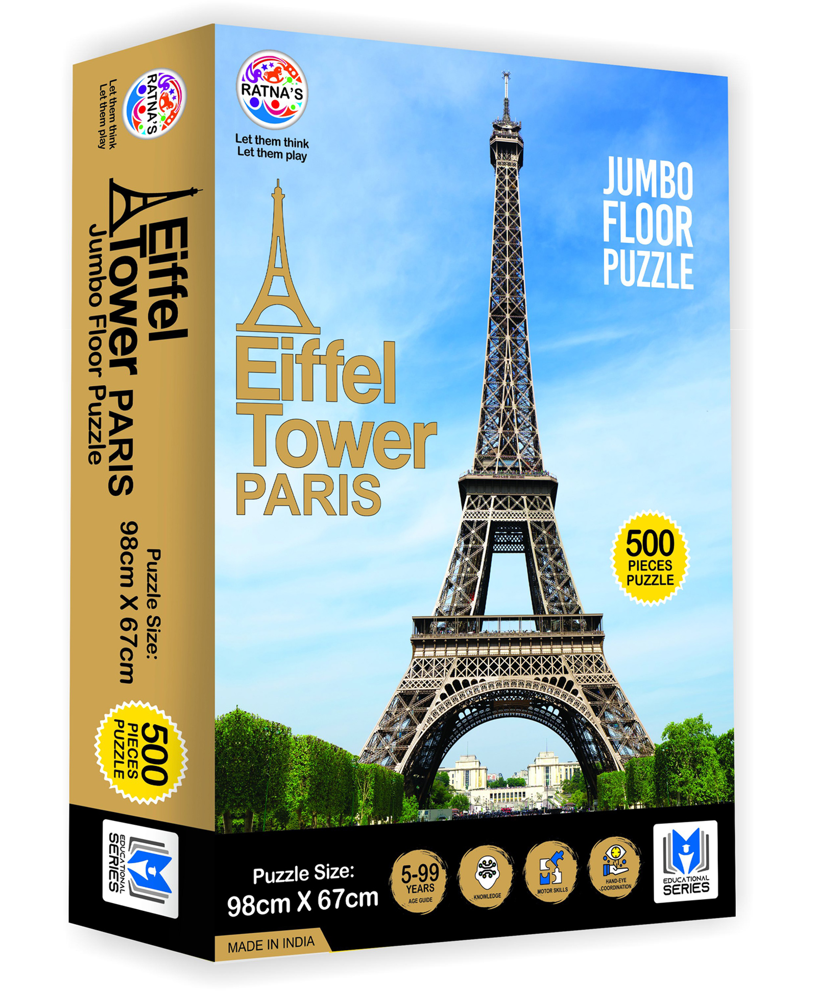 Ratnas Eiffel Tower Paris Jigsaw Floor Puzzle - 500 Pieces-picture-28