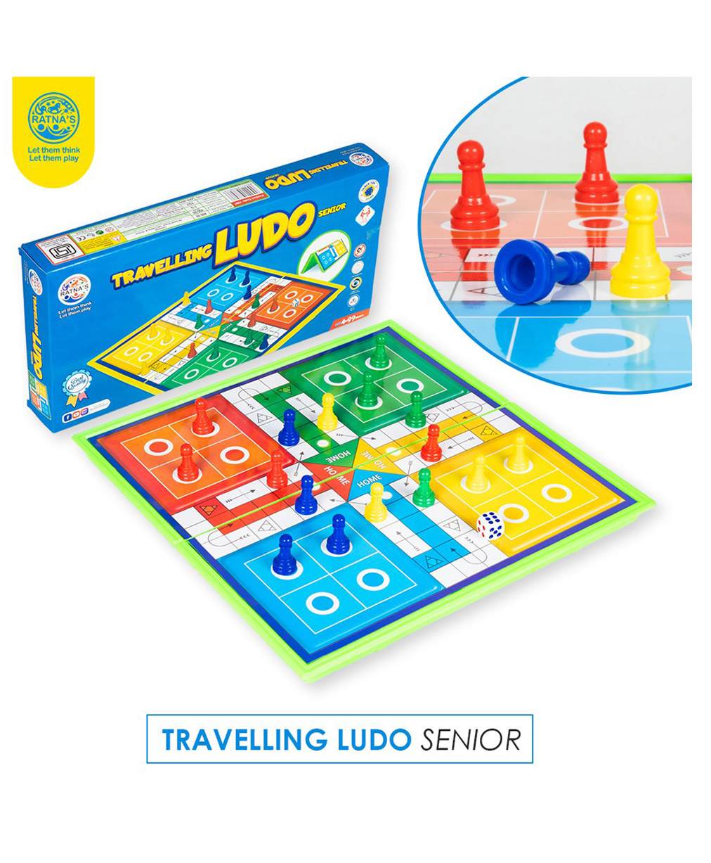 Ratnas Travelling Ludo Senior Compact & Foldable Board Game - Multicolor