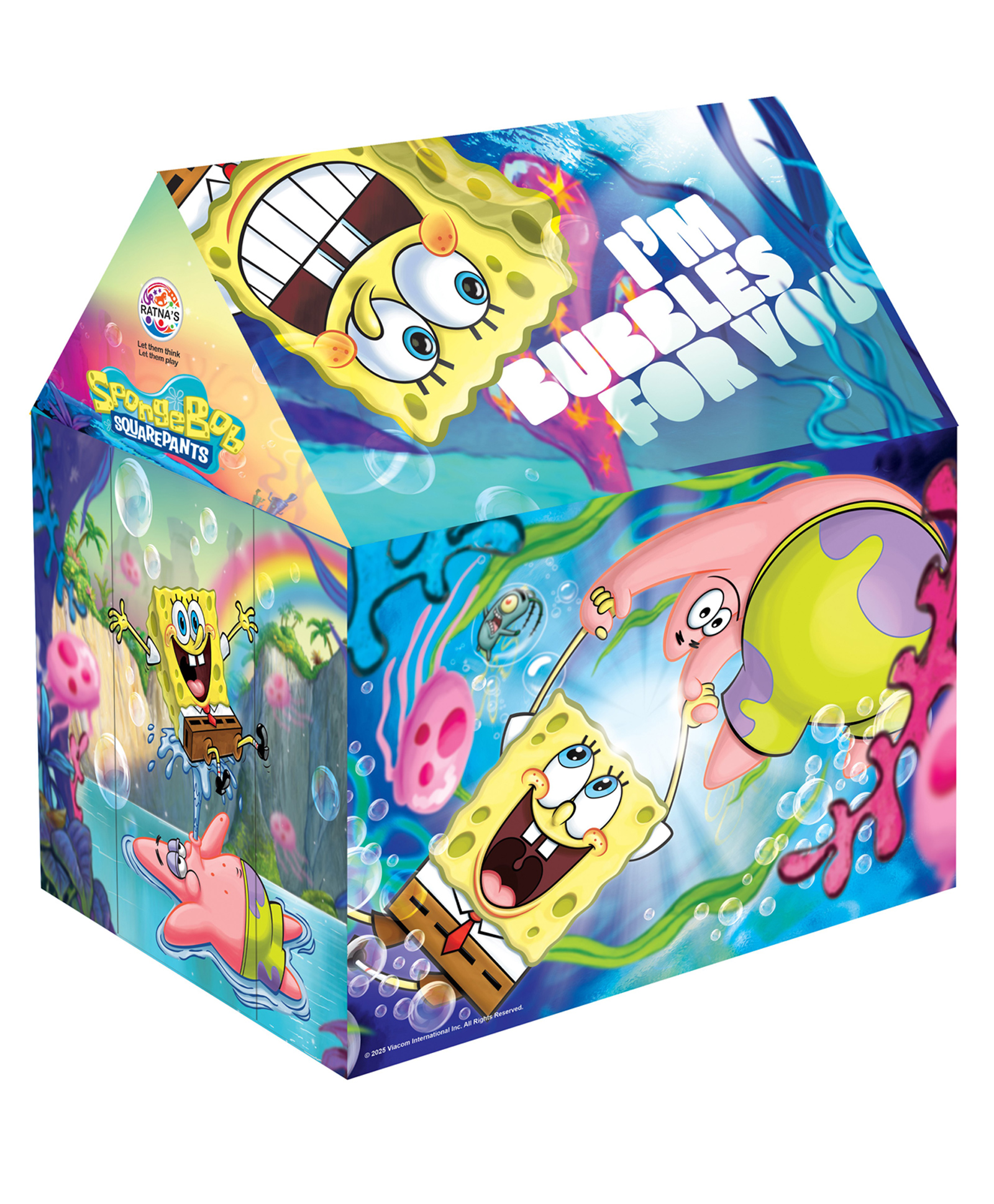 Spongebob Printed Tent House Assembling Pipes & Joints - Multicolor-picture-11