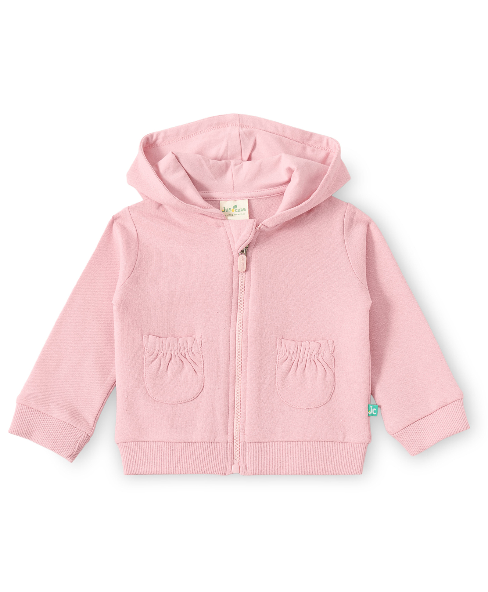JusCubs Cotton Knit Full Sleeves Solid Light Winter Hooded Sweatshirt - Pink-picture-18