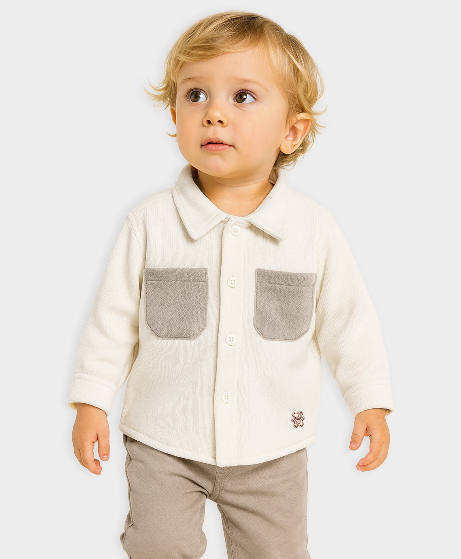 Mi Arcus Knit Full Sleeves Solid Shirt - Cream-picture-17