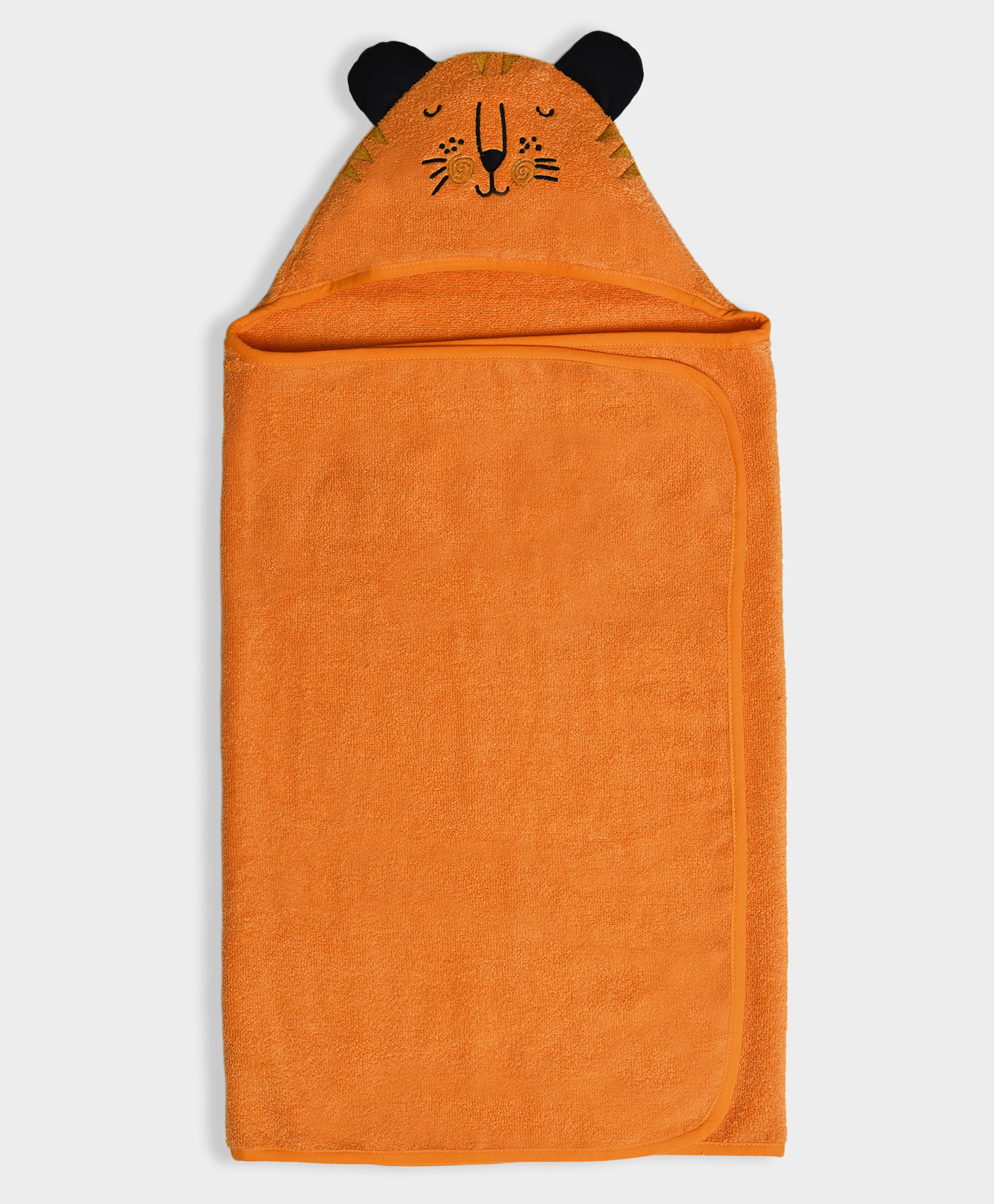 Mi Arcus 100% Cotton Knit Animal Designed Hooded Bath Towel - Orange-image-6