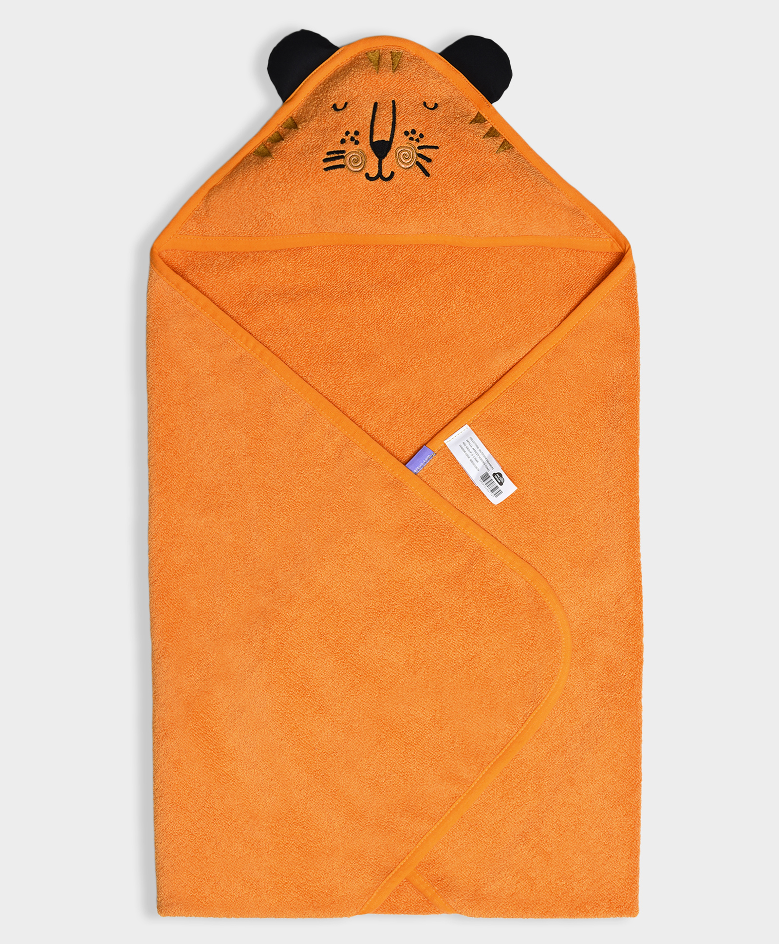 Mi Arcus 100% Cotton Knit Animal Designed Hooded Bath Towel - Orange-picture-33