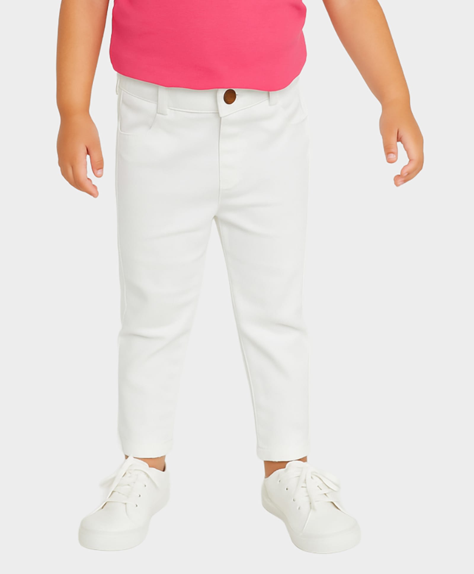 Mi Arcus Cotton Elastane Knit Solid Trousers - White-picture-19