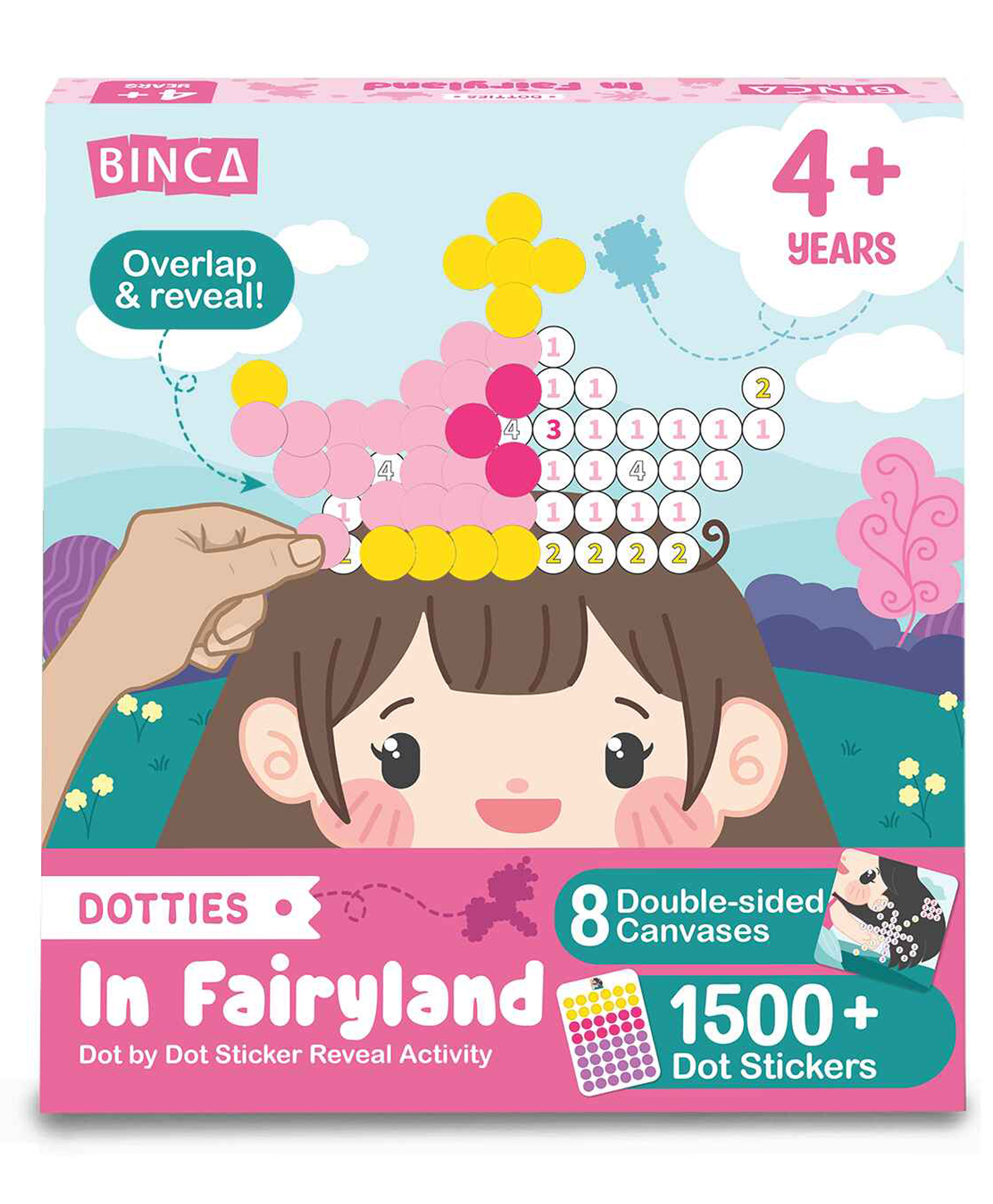 Binca Dotties Dot Art Activity Kit, 1500+ Stickers, 8 Unicorns & Princesses Mess-Free Activities, DIY Dot Sticker Art for Toddlers-image-32