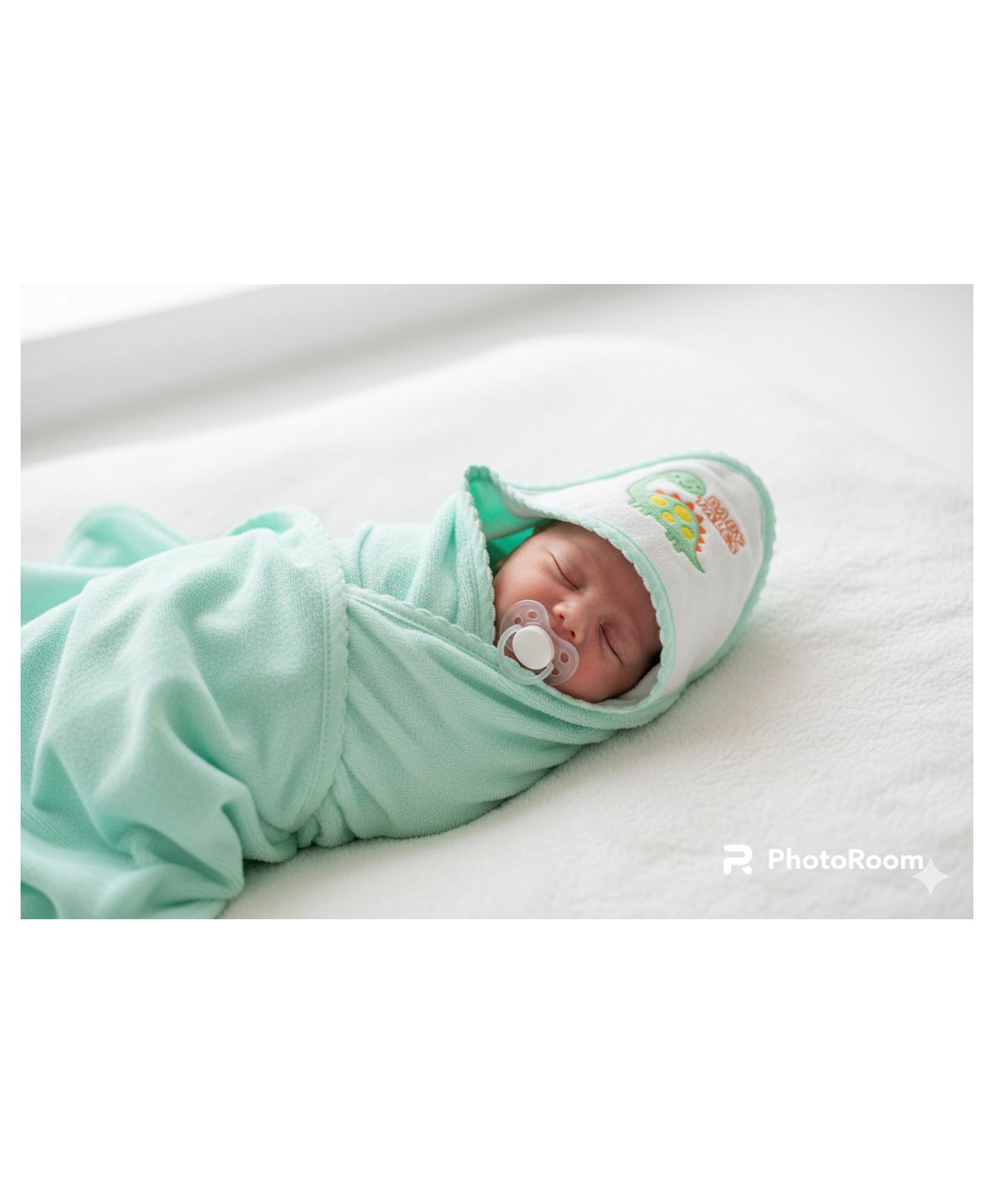 Baby Tales Terry Hooded Bath Towel with Embroidery L 76 x B 76 cm - Light Green-picture-17