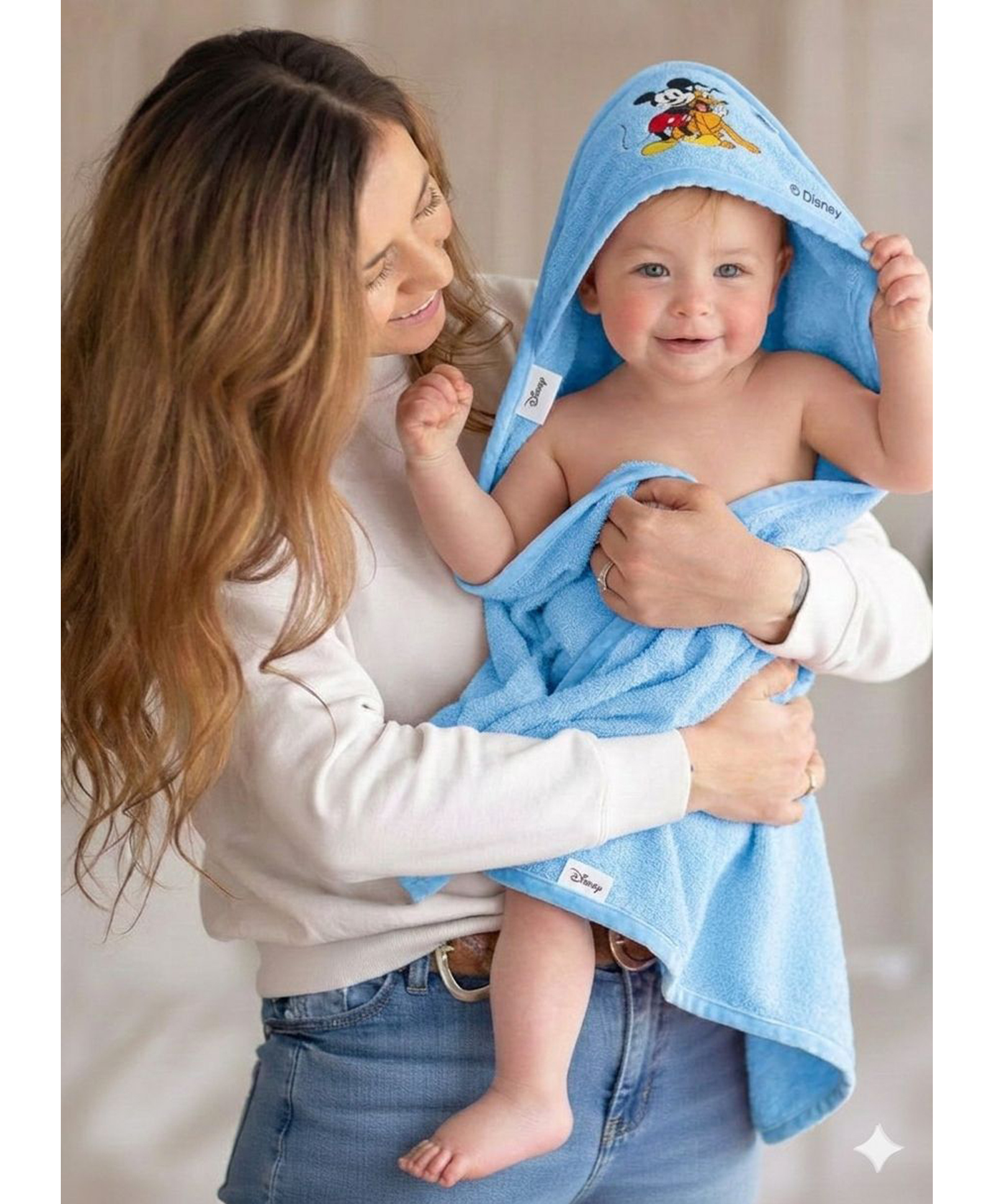 Disney by Baby Tales Terry Hooded Bath Towel with Embroidery L 76 x B 76 cm - Light Blue-image-24