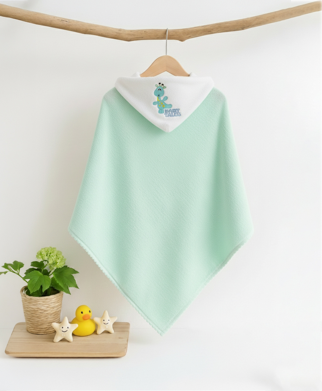 Disney by Baby Tales Terry Hooded Bath Towel with Embroidery L 76 x B 76 cm - Light Green-image-5