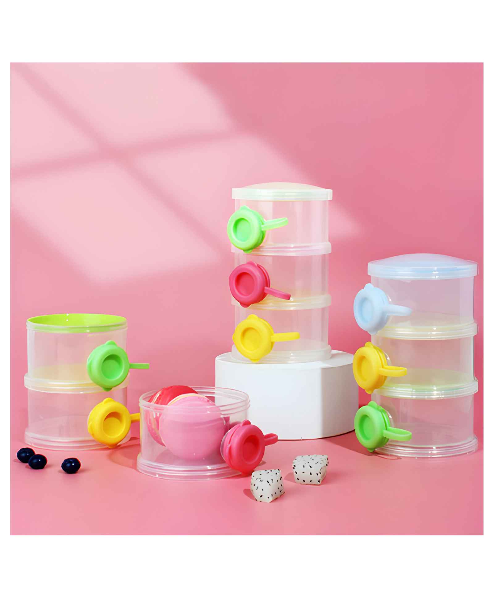 COZY VIBES Environmentally Friendly BPA Free Three Layer Baby Milk Powder Dispenser Box Children Food Snack Storage Container Box- PACK OF 1 - COLOR MAY VARY-image-10