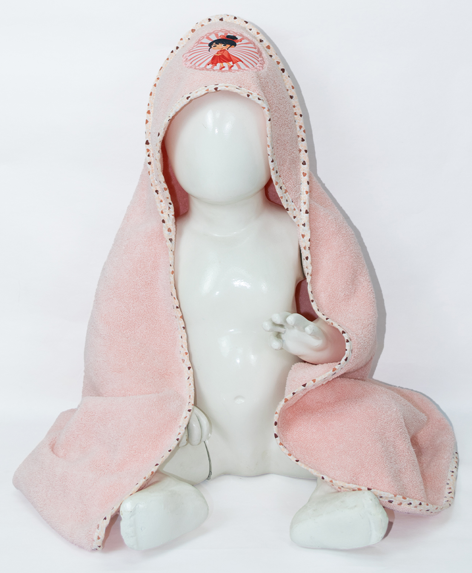 Rangoli Cotton Cute Baby Designed Zero Twist Skin Friendly Towel - Pink-image-23