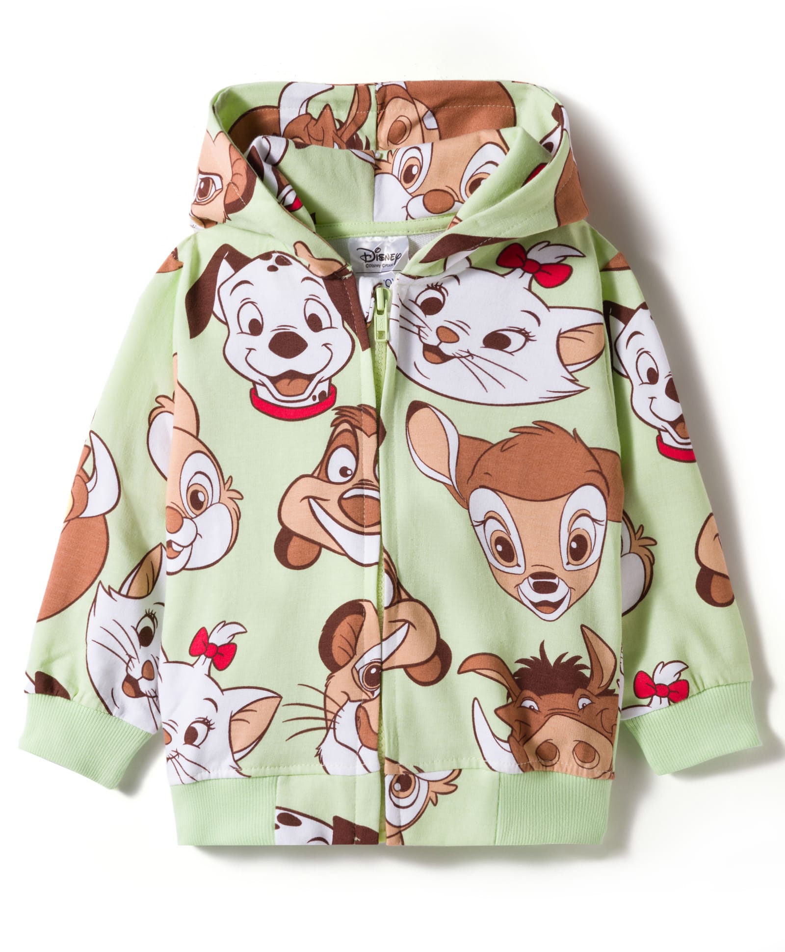 Babyoye Disney Terry Knit Full Sleeves Hooded SweatJacket with Disney Character Graphics - Light Green-image-29