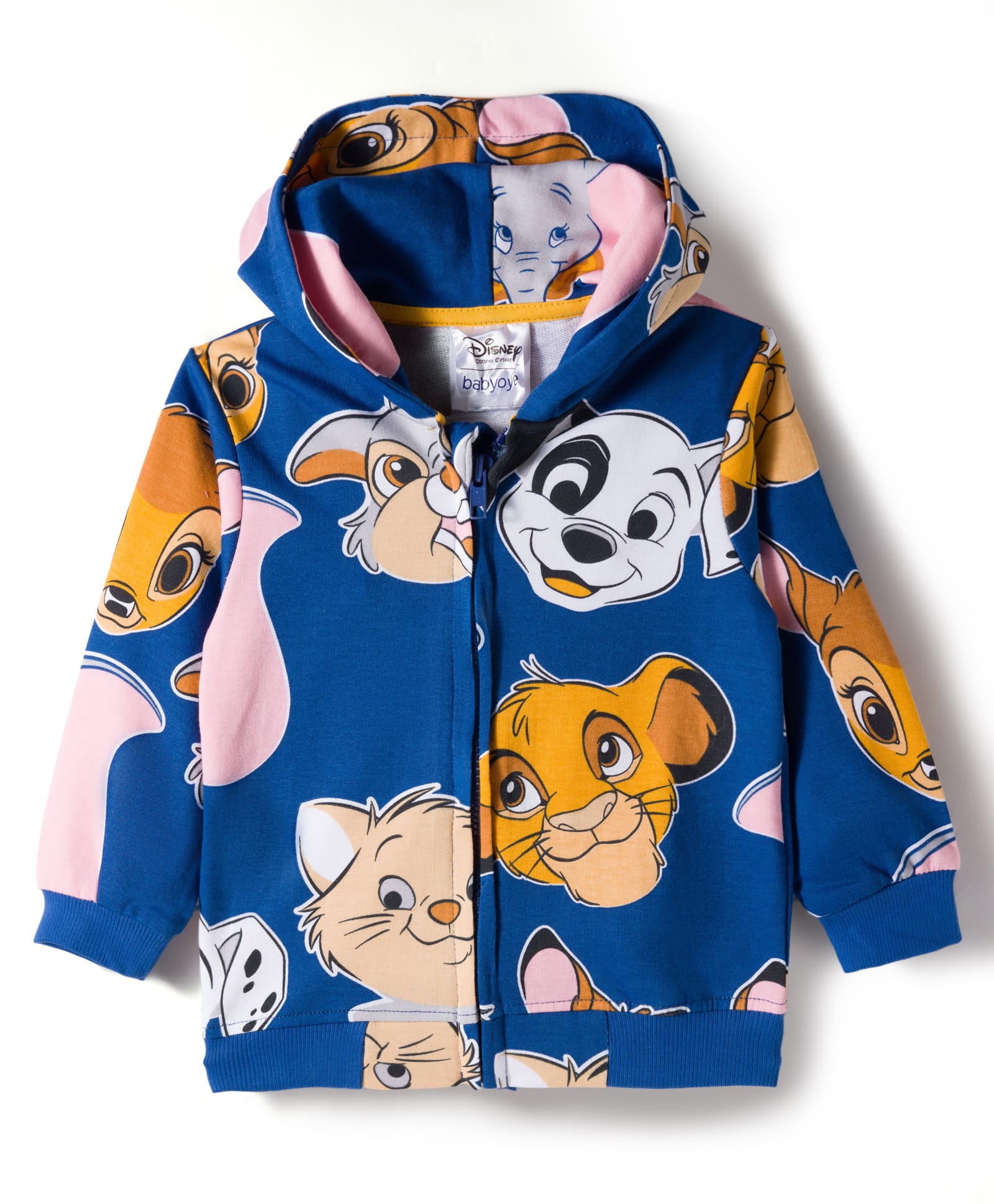 Babyoye Disney Terry Knit Full Sleeves Hooded SweatJacket with Disney Character Graphics - Blue-image-28