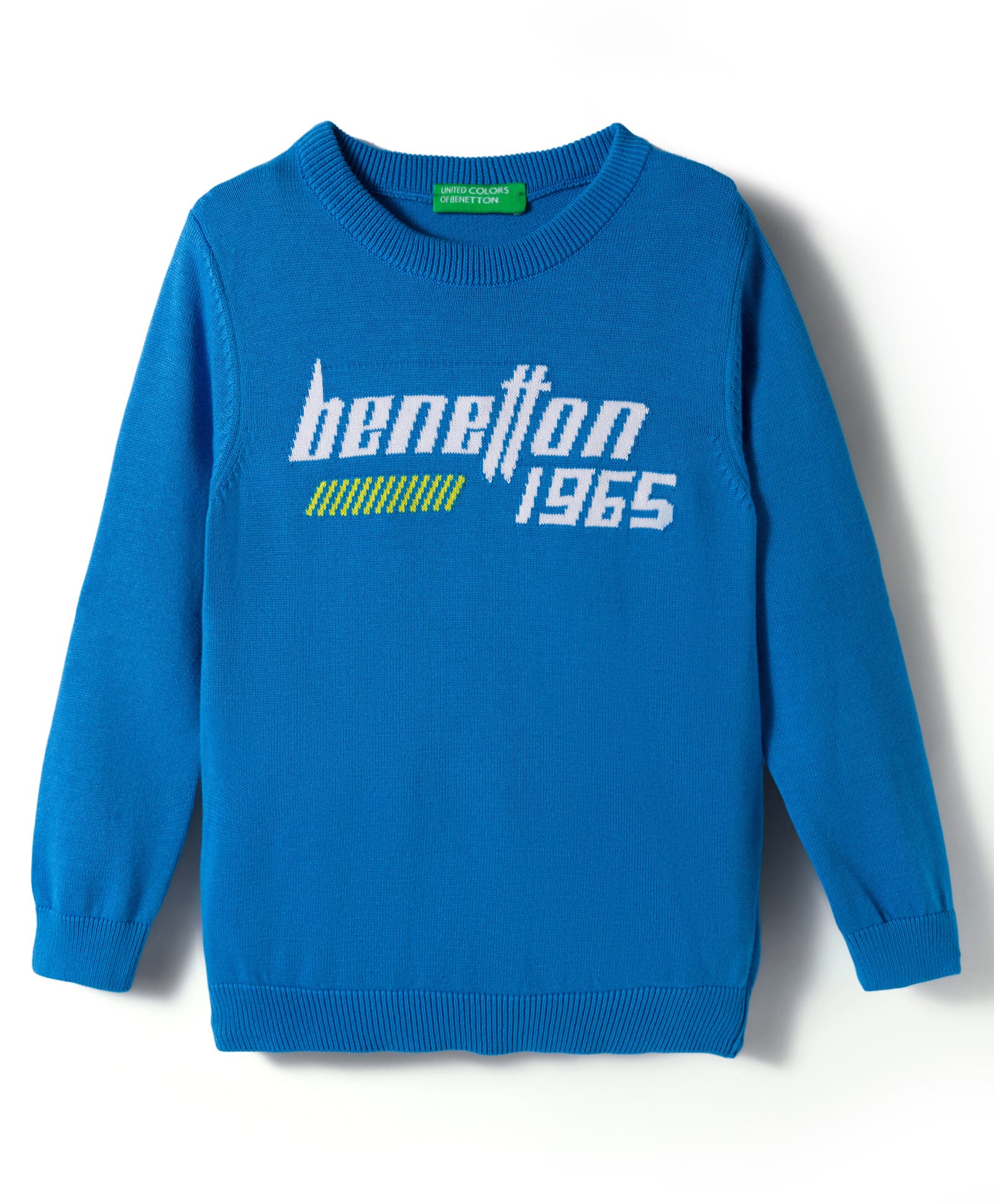 UCB 100% Cotton Jacquard Woven Full Sleeves Pullover Sweater with Logo Design - Blue-picture-22