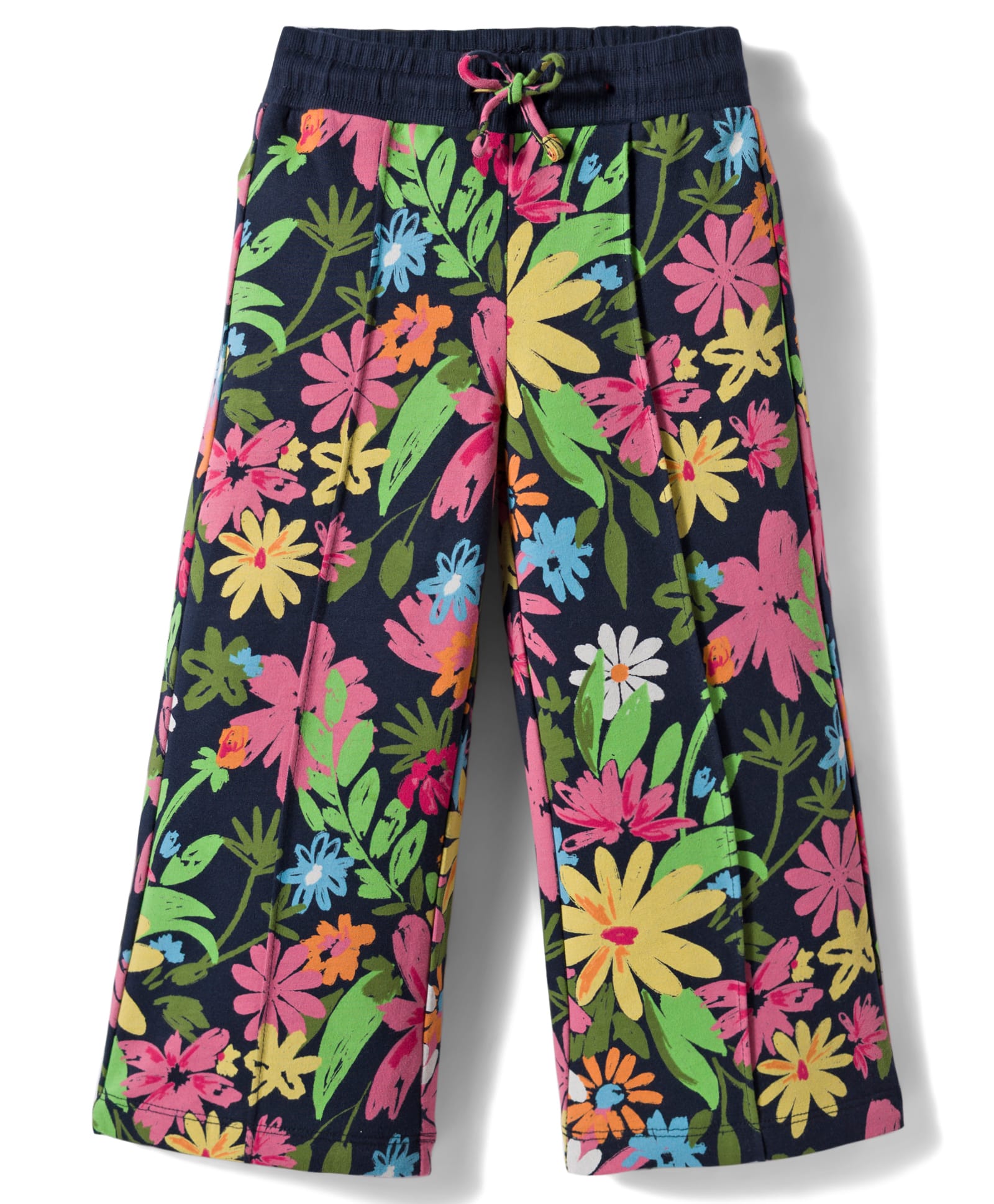 UCB 100% Cotton Knit Full Length Flared Track Pant with Floral Print - Navy Blue-image-33